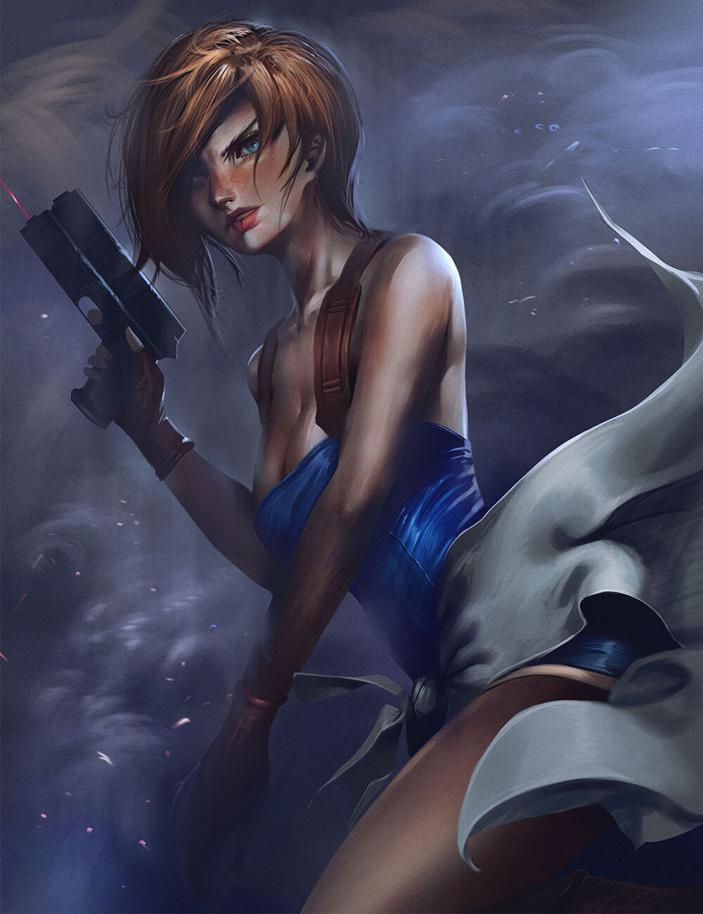 General 1000x1300 women gun weapon artwork Jill Valentine video game characters Resident Evil