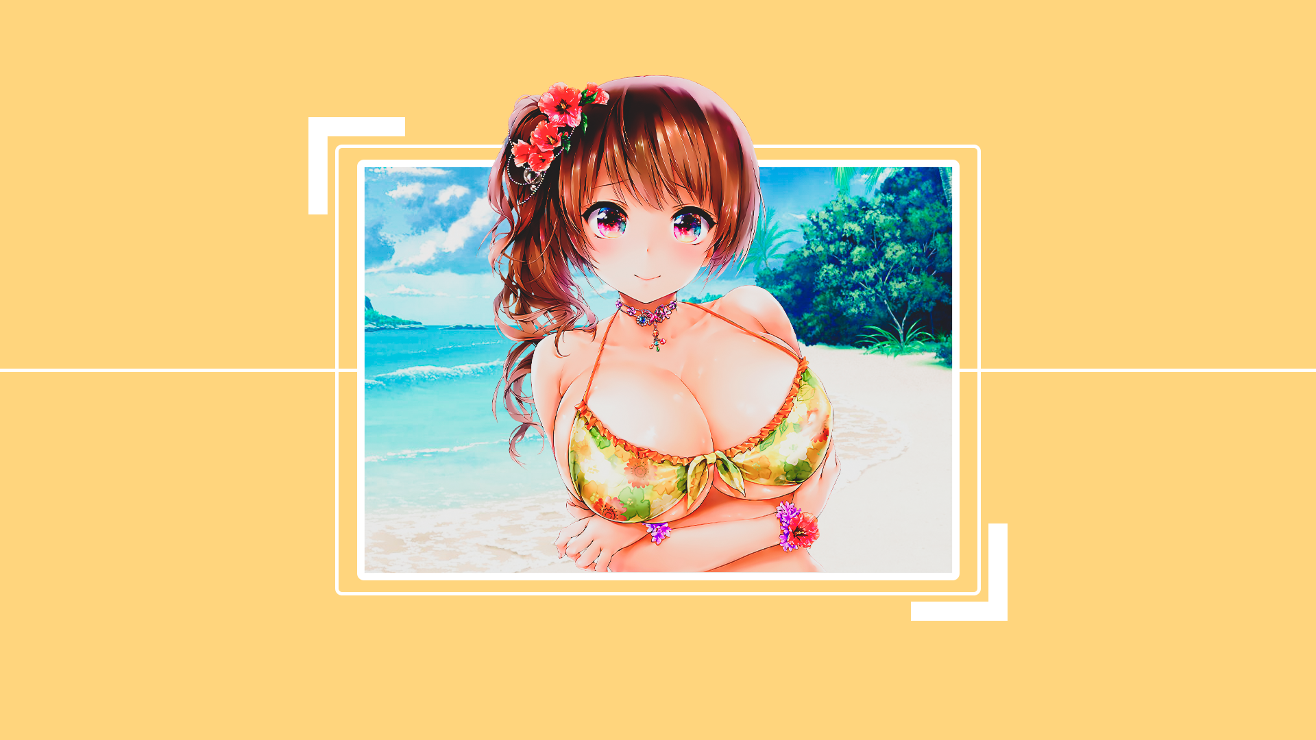 big boobs, cleavage, hard nipples, anime, anime girls, swimwear