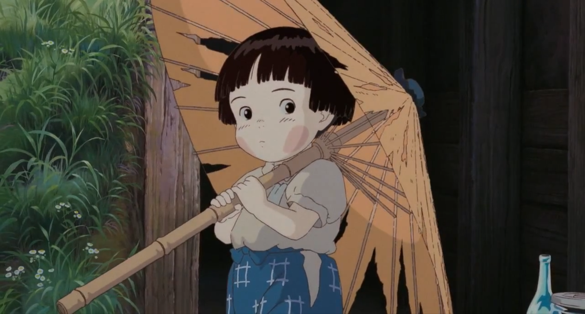 Anime 1919x1031 Grave of the Fireflies anime Studio Ghibli children Japanese Art Japanese characters anime girls umbrella parasol