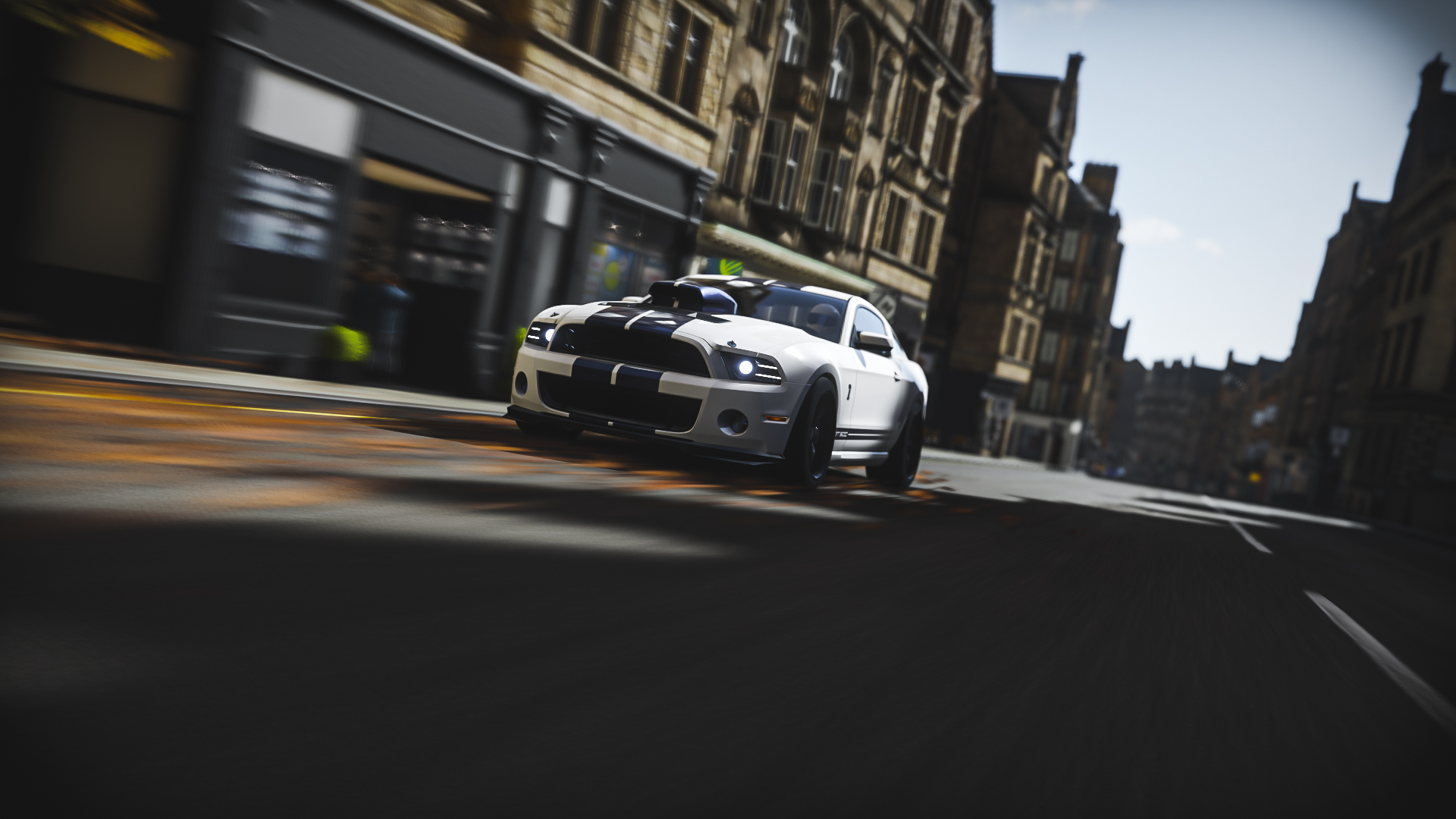 General 1920x1080 Ford Mustang Shelby Ford Ford Mustang Forza Forza Horizon 4 video games car Shelby white cars racing stripes Ford Mustang S-197 II