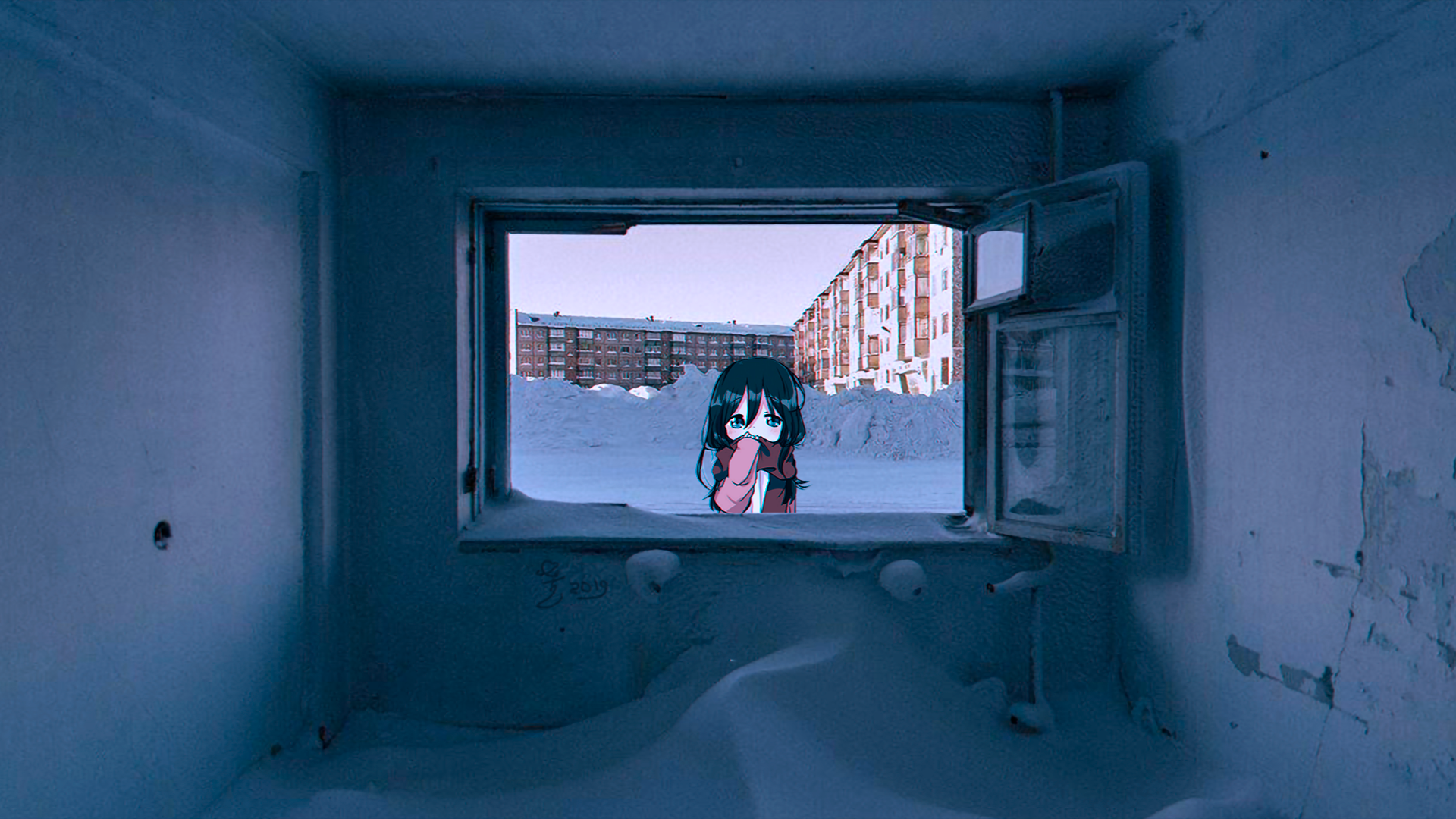 Anime 1920x1080 anime anime girls winter Russia cold animeirl