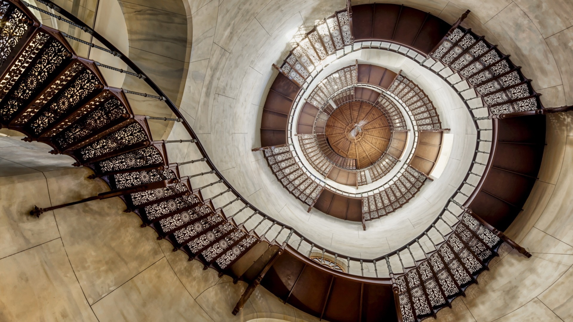 General 1920x1080 stairs spiral building wall architecture bottom view