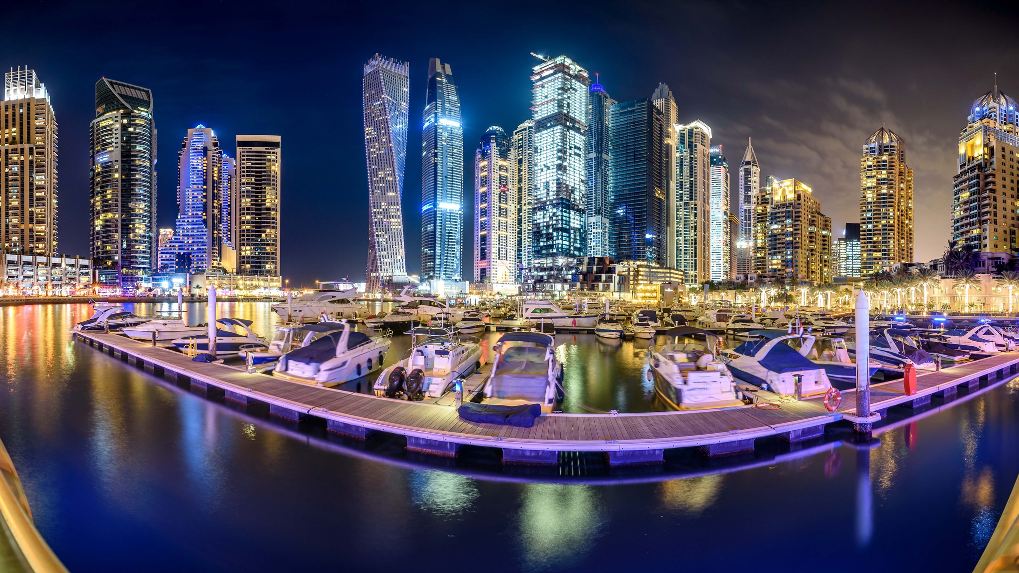 General 2048x1152 night lights Dubai city cityscape