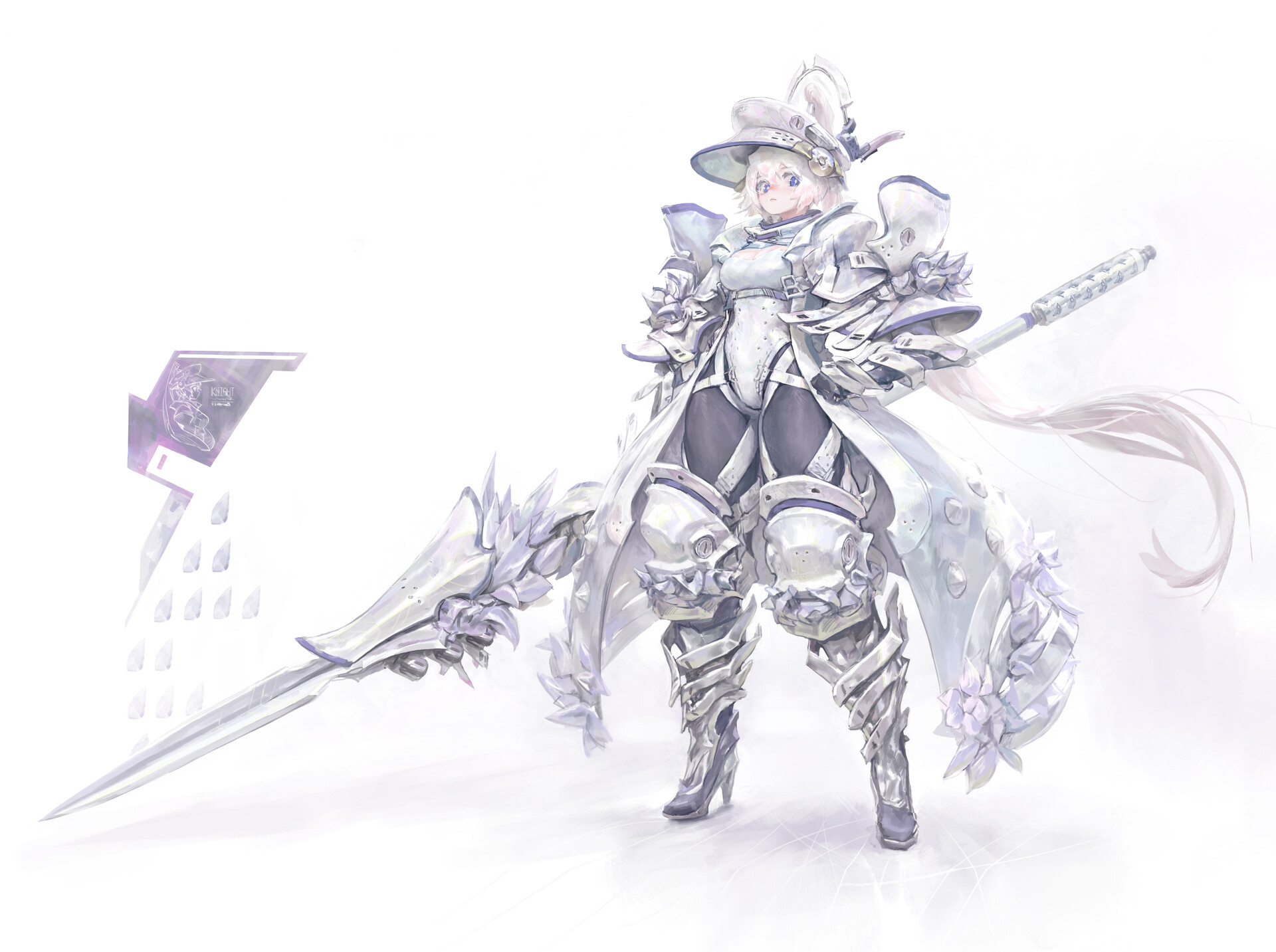 General 1920x1433 fantasy art knight spear warrior armor white background