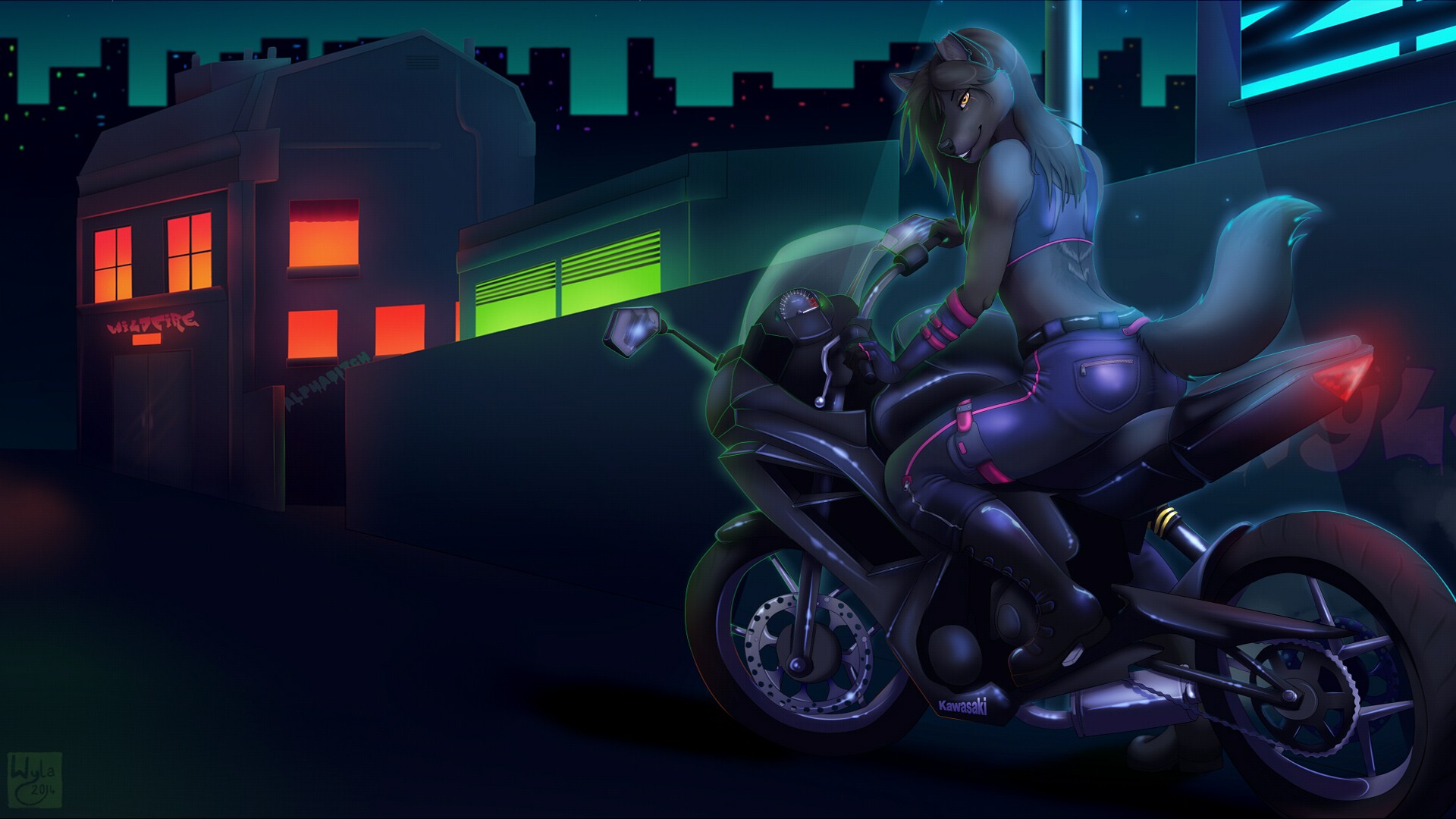 General 1920x1080 furry Anthro motorcycle wyla