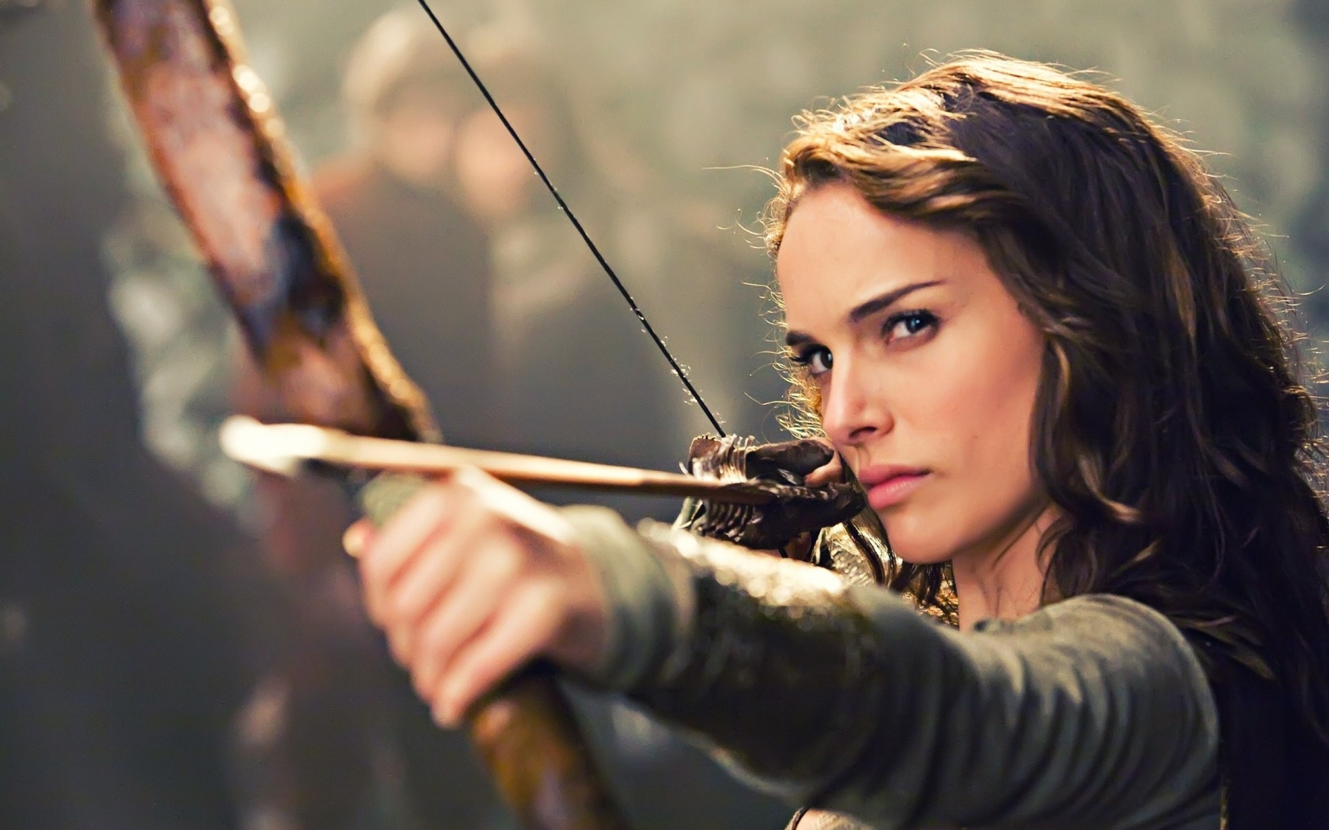 People 1920x1200 women Natalie Portman actress brunette aiming focused long hair archer bow movies bow and arrow fantasy girl arrows film stills