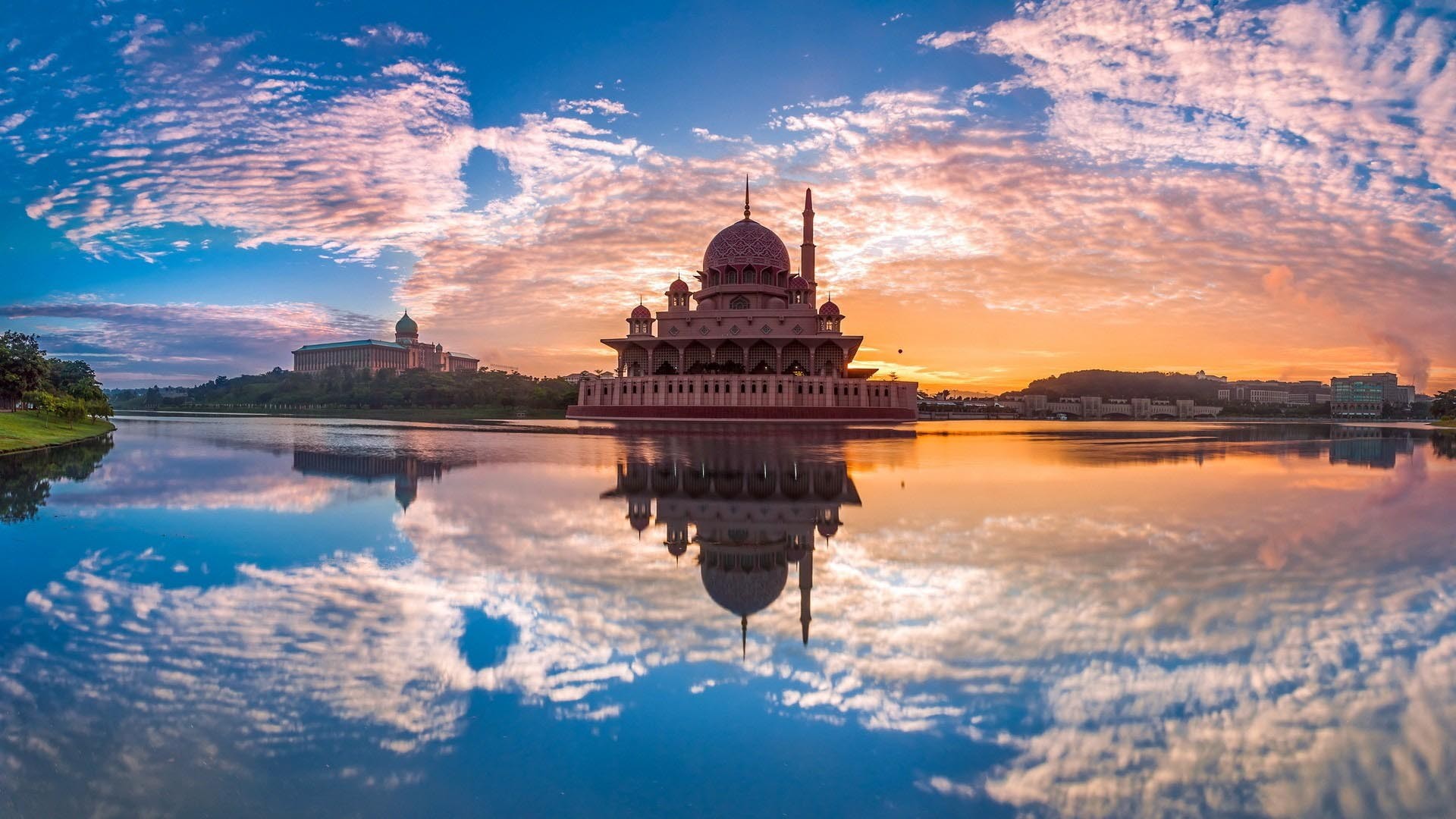 General 1920x1080 landscape reflection clouds Putra Malaysia architecture sky landmark