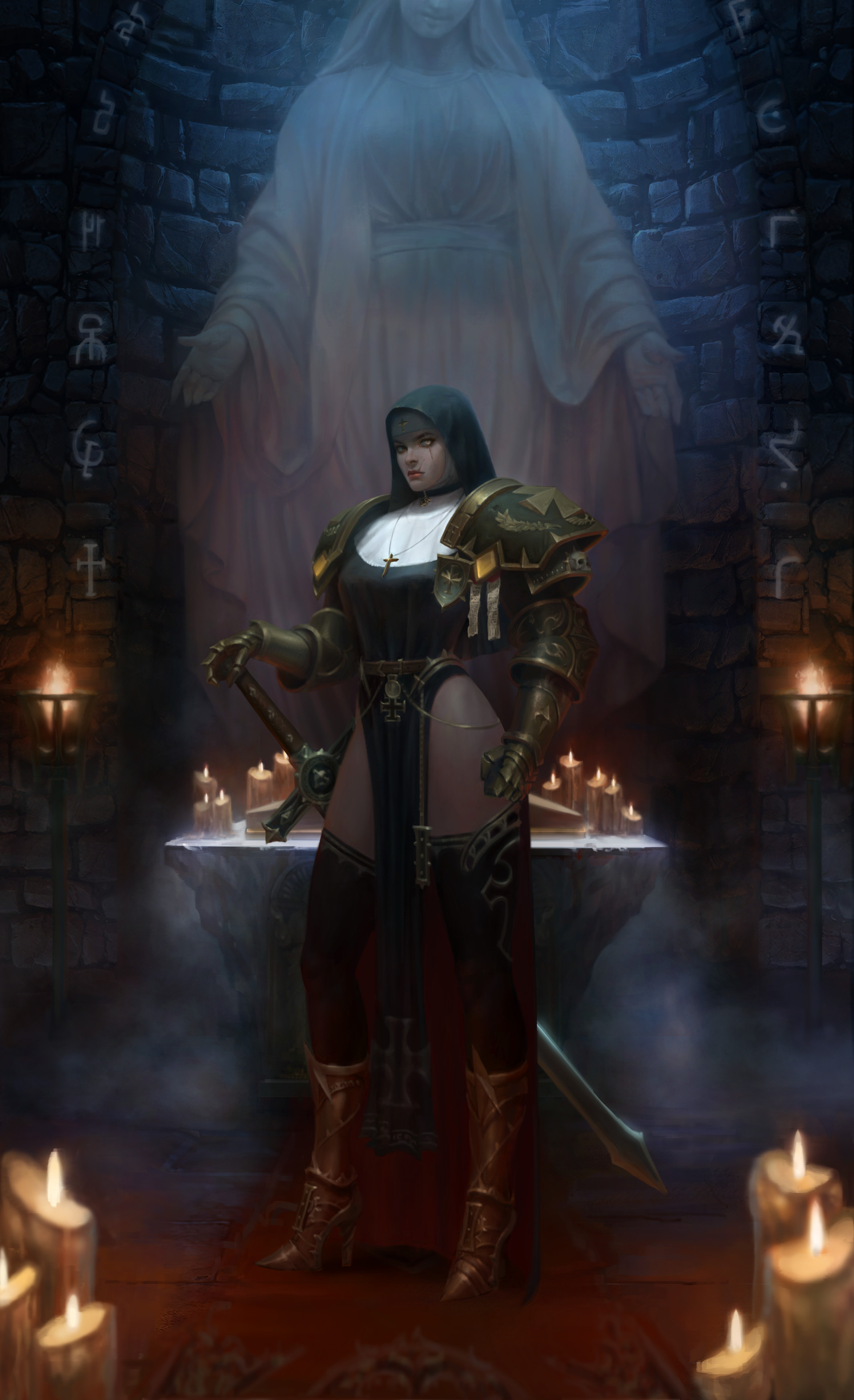 General 1920x3146 priestess fantasy girl fantasy art