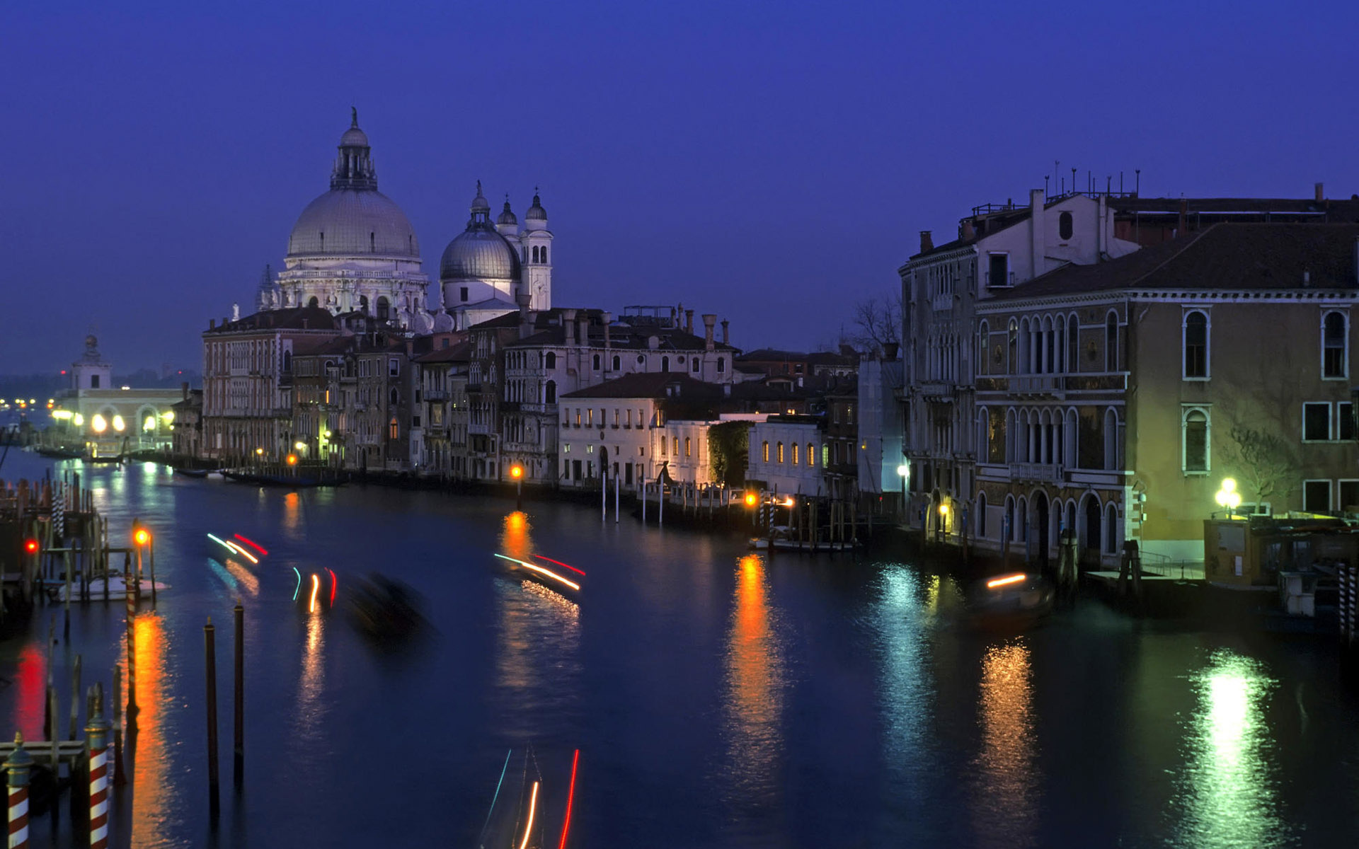 General 1920x1200 Venice Italy water cityscape night Grand Canal long exposure city