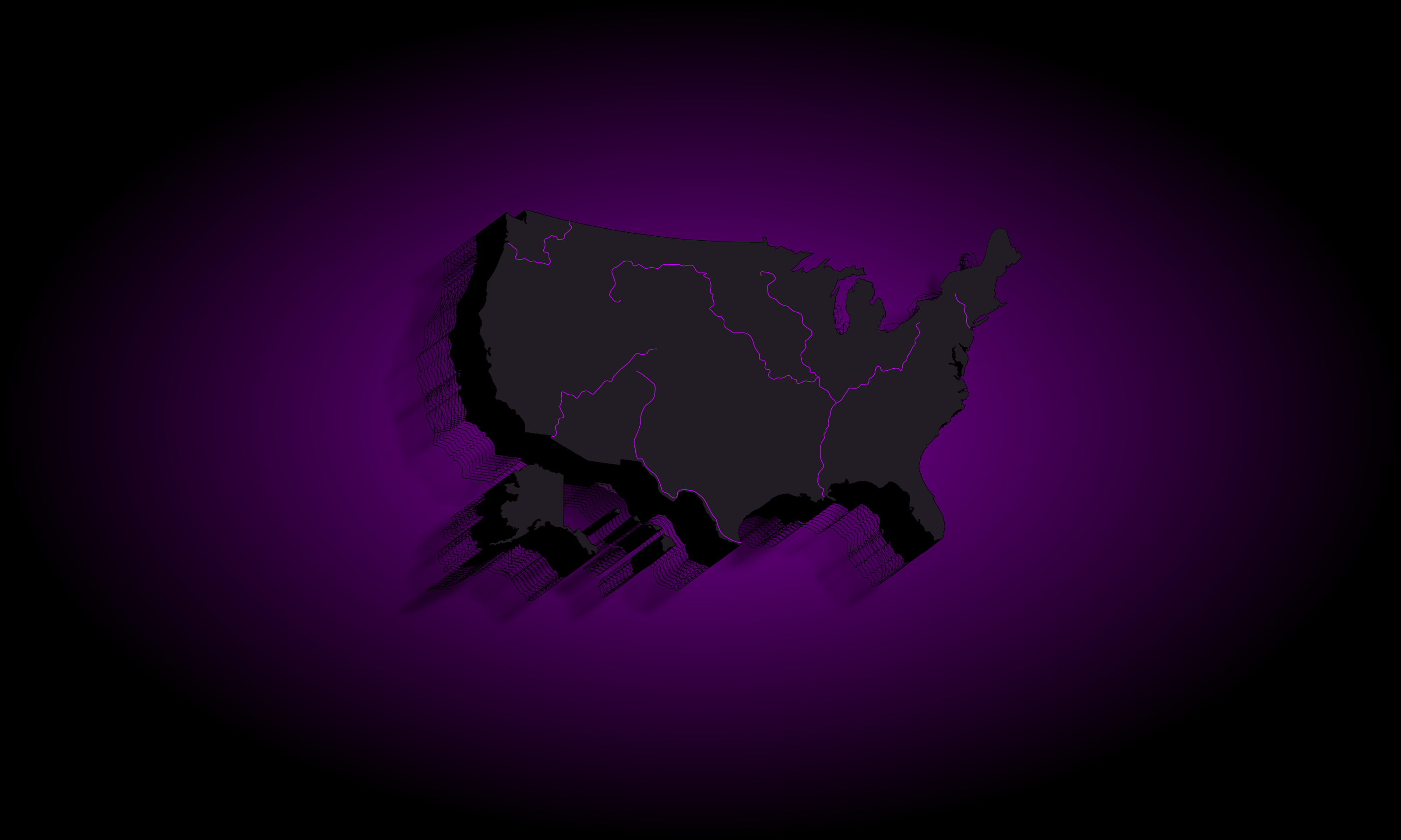 General 3200x1920 map vector geography USA purple black digital art low light simple background