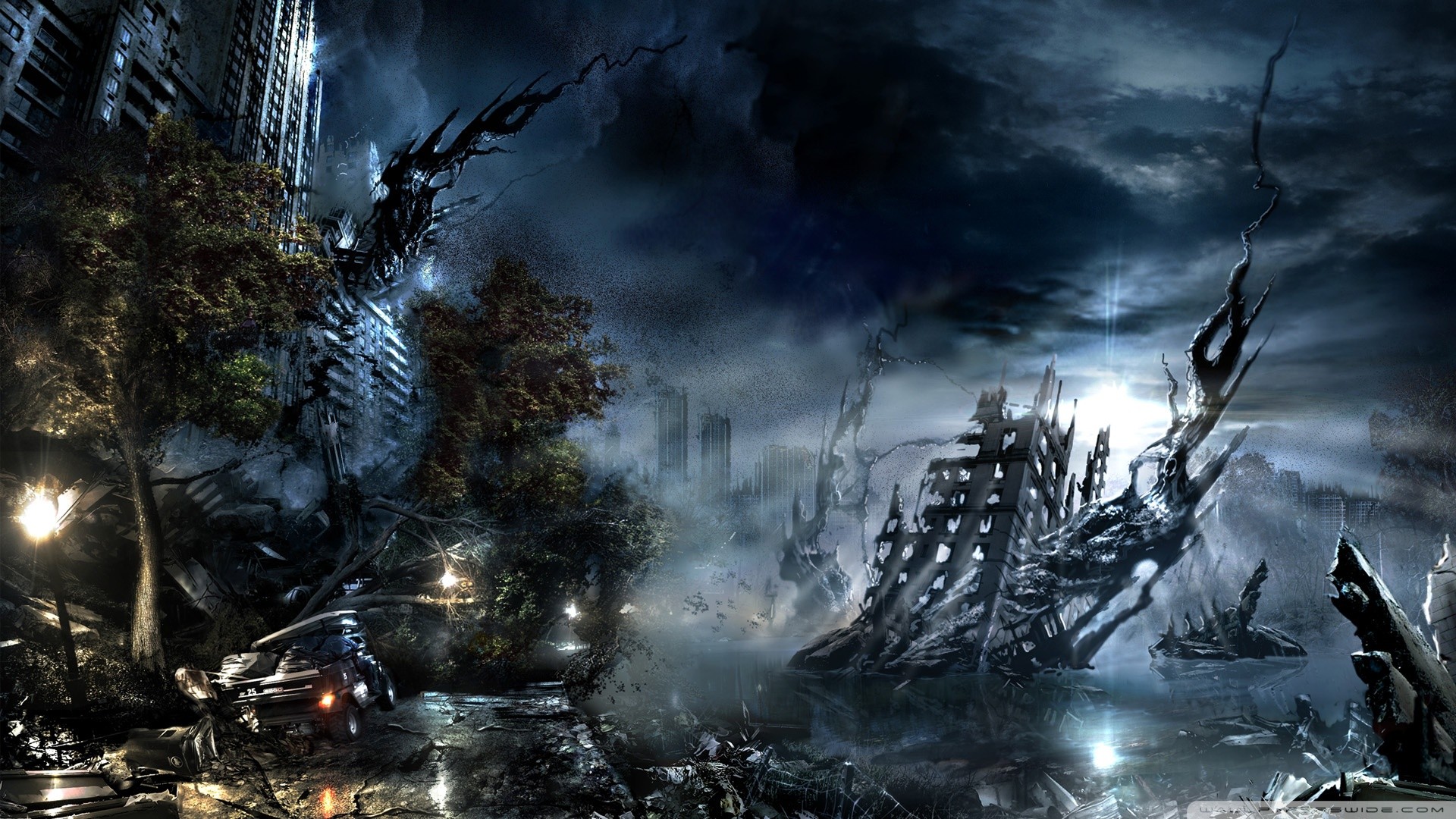 General 1920x1080 apocalyptic Chaos video games Alone in the Dark video game art horror