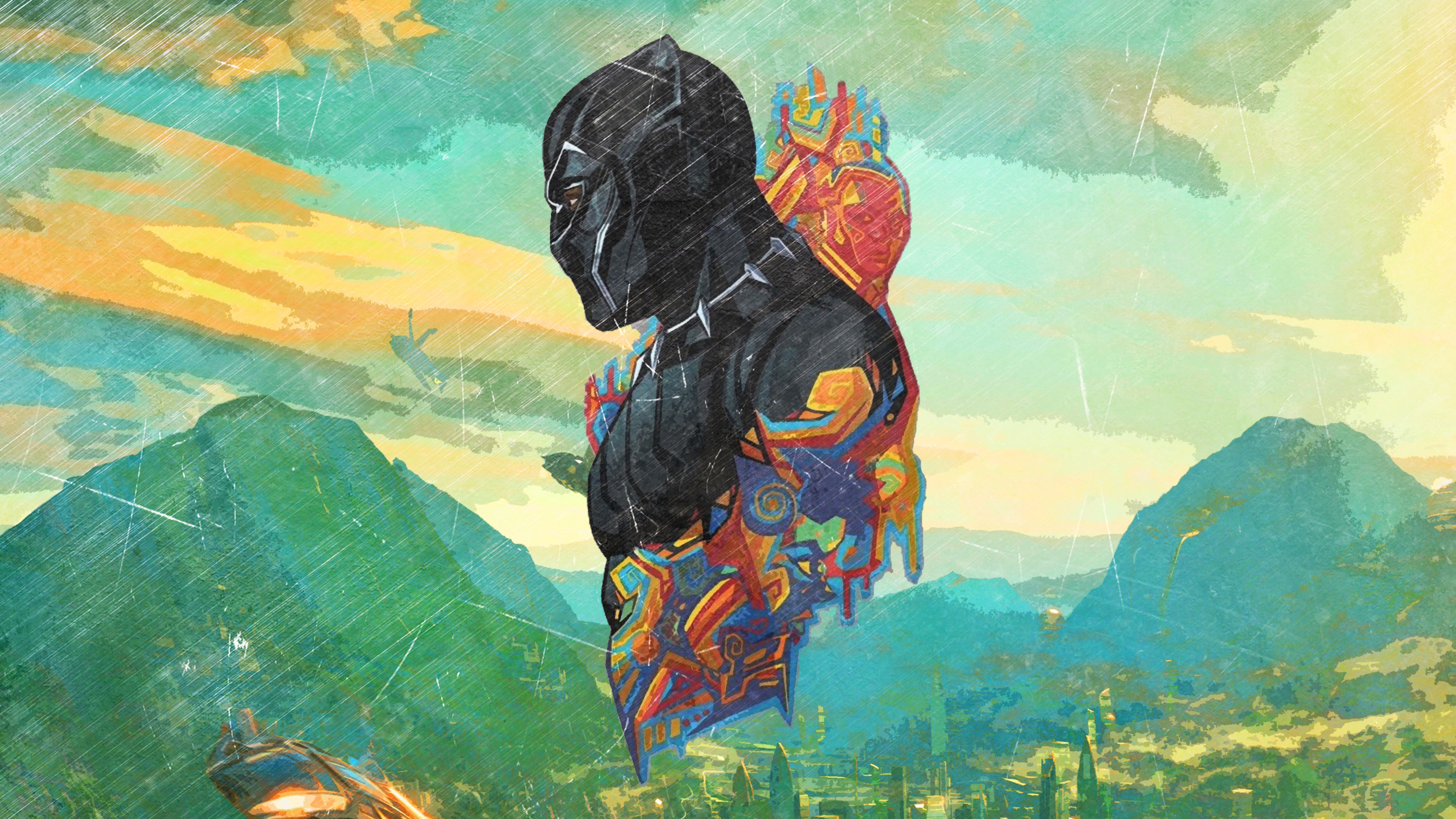 General 3840x2160 Wakanda artwork motivational Brave Black Panther Marvel Cinematic Universe movies