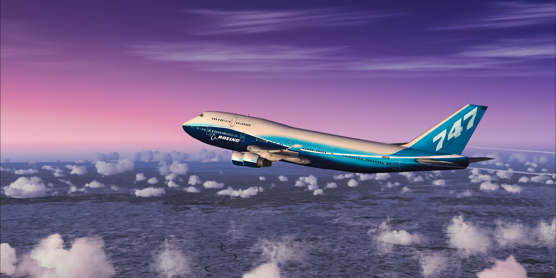 General 1920x961 Boeing Boeing 747 airplane clouds aircraft flight simulator screen shot