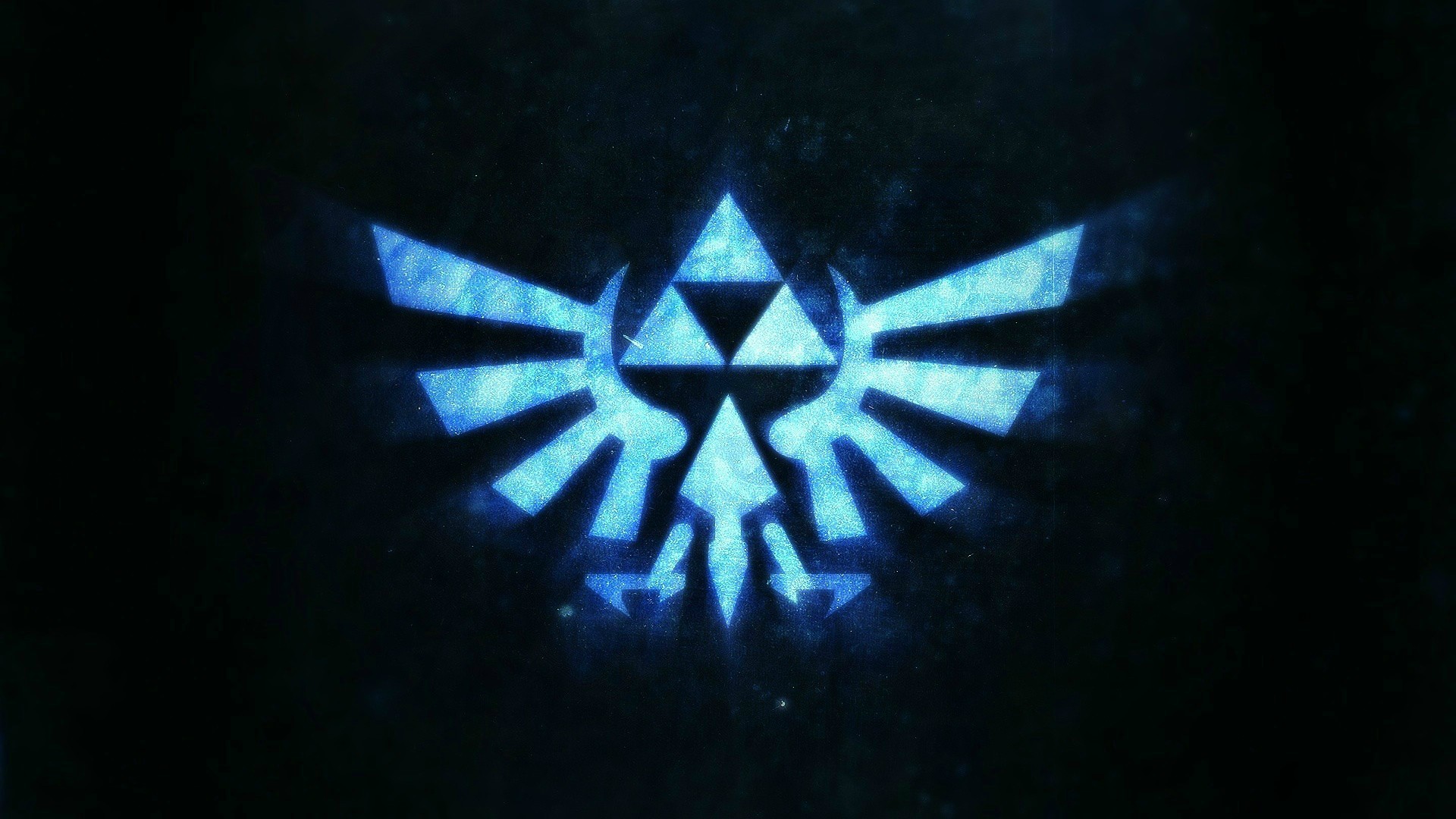 General 1920x1080 The Legend of Zelda video games hylian crest cyan video game art dark background