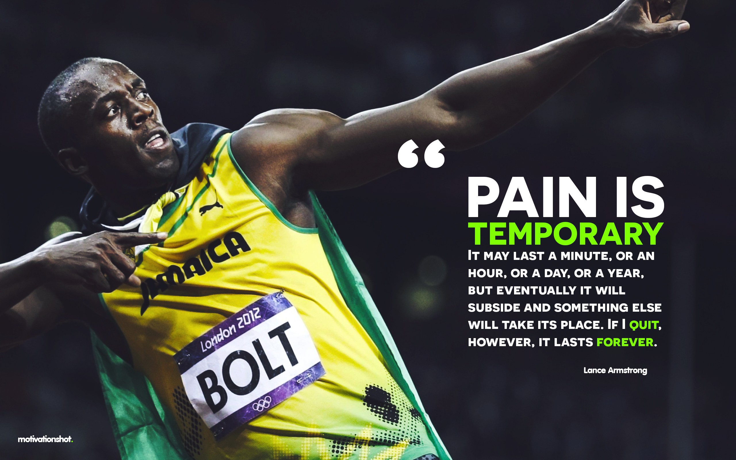 People 2560x1600 Usain Bolt running motivational quote sport Jamaica finger pointing London Olympics men