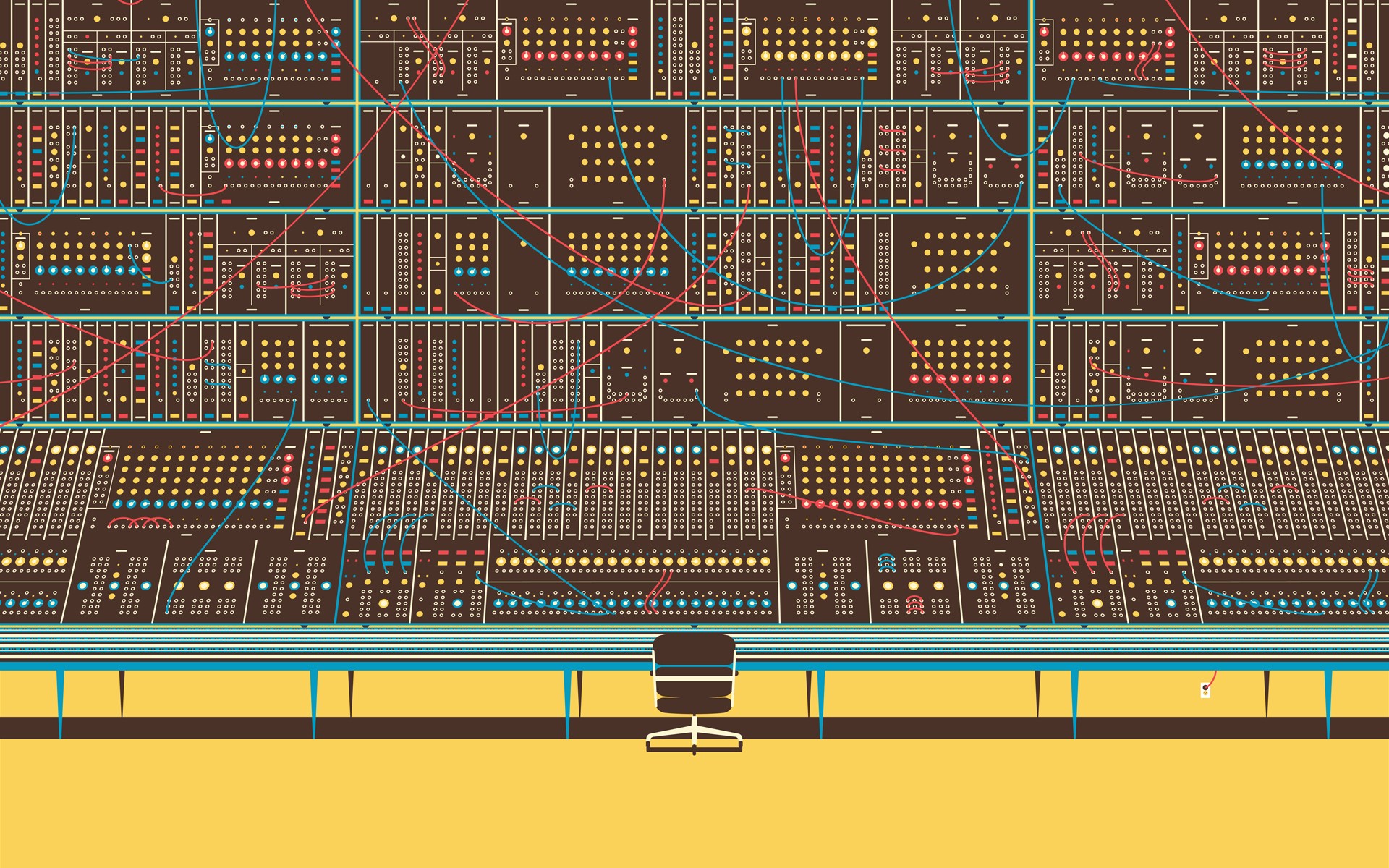 General 1920x1200 music moog digital art vintage synthesizer computer Retro computers color codes