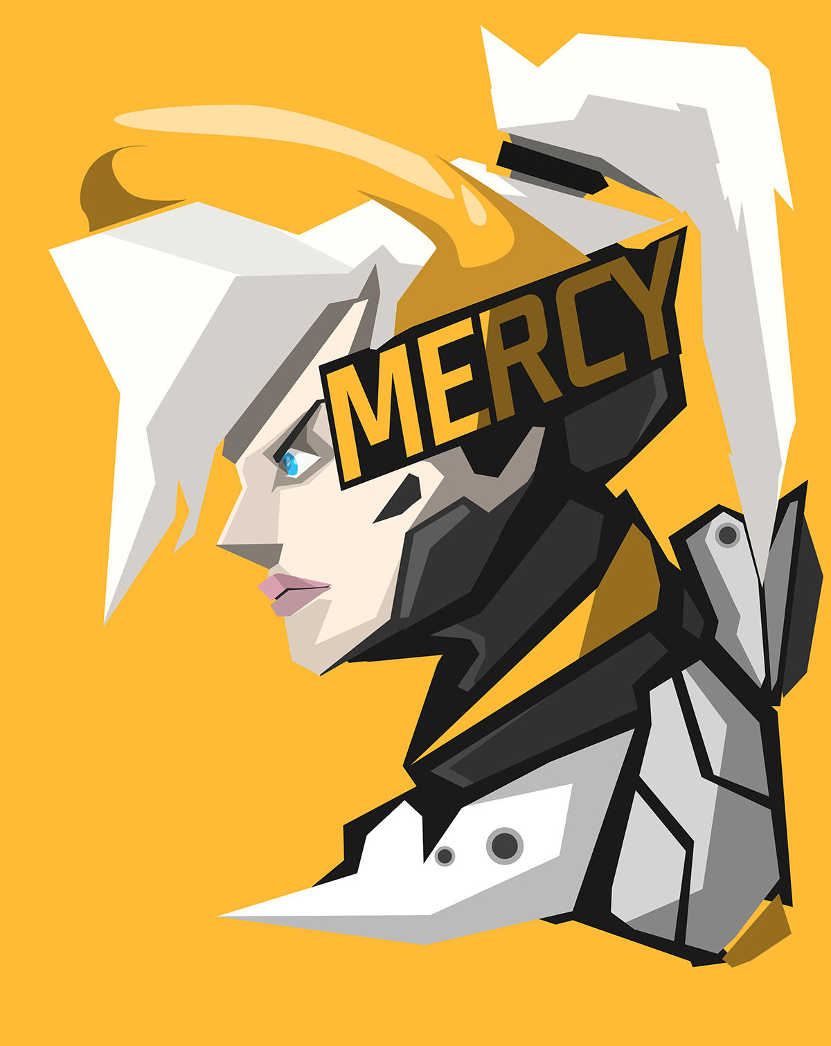 General 1200x1510 Overwatch Mercy (Overwatch) yellow yellow background video game characters PC gaming profile digital art portrait display simple background