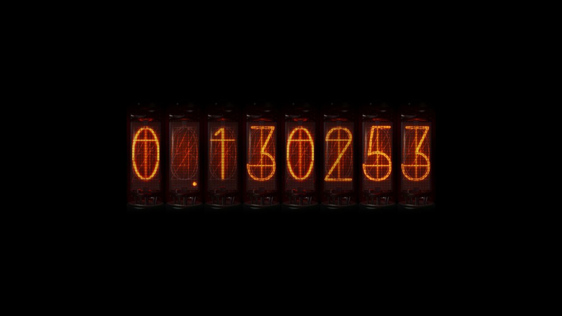 Anime 1920x1080 Steins;Gate simple background numbers Nixie Tubes time travel Divergence Meter anime black background