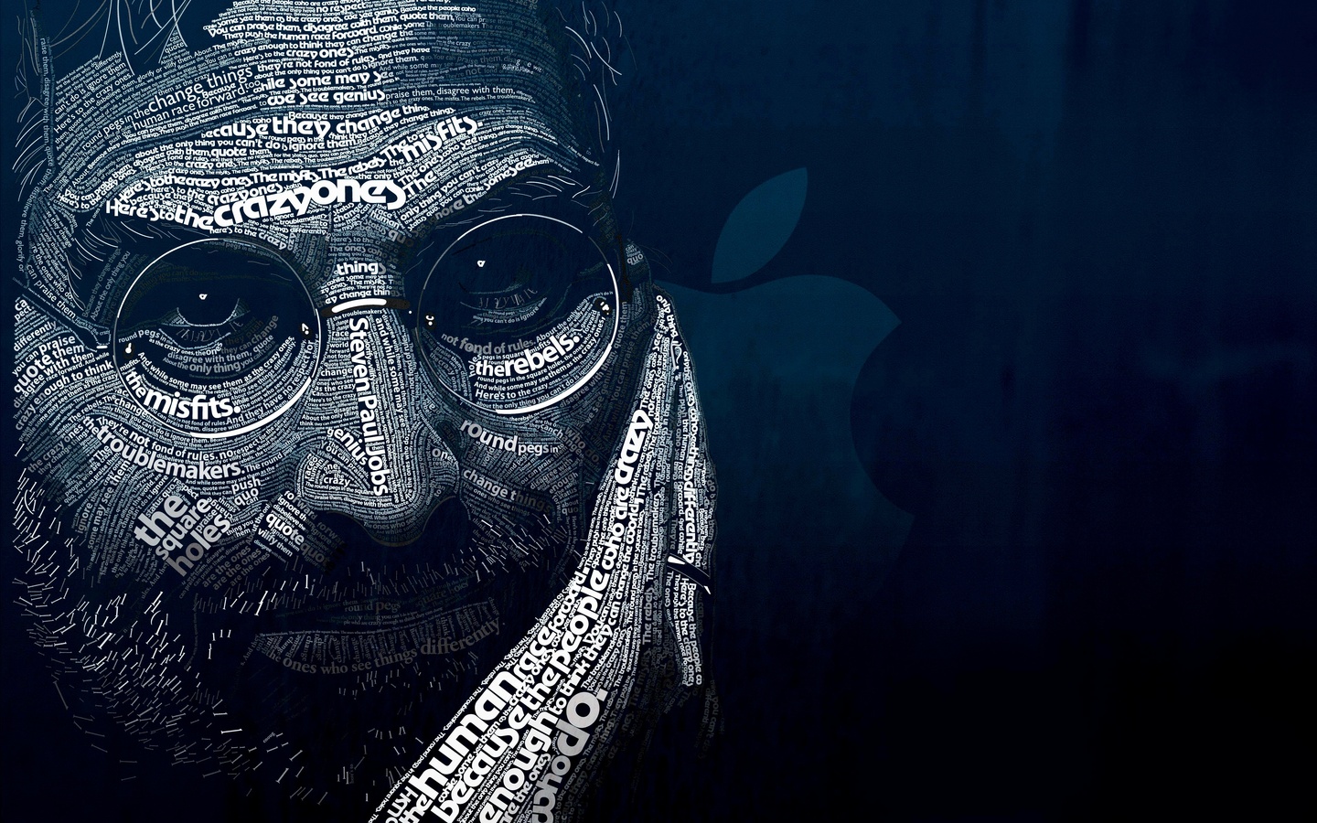 General 1440x900 vector Steve Jobs artwork blue deceased