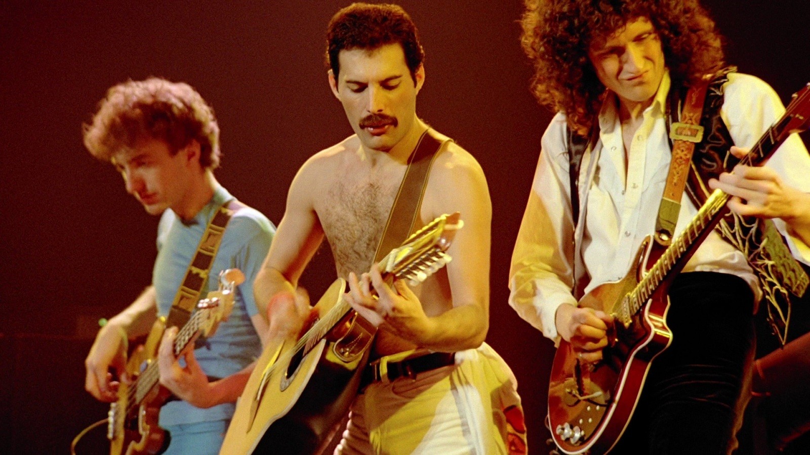 People 1600x900 music Queen  Freddie Mercury Brian May John Deacon rock bands band men