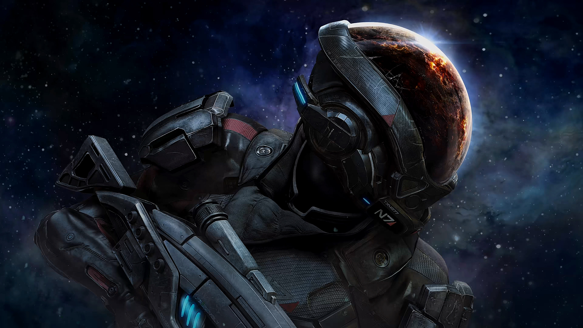 General 1920x1080 Mass Effect: Andromeda video games N7 Bioware space Mass Effect galaxy Electronic Arts science fiction video game art weapon