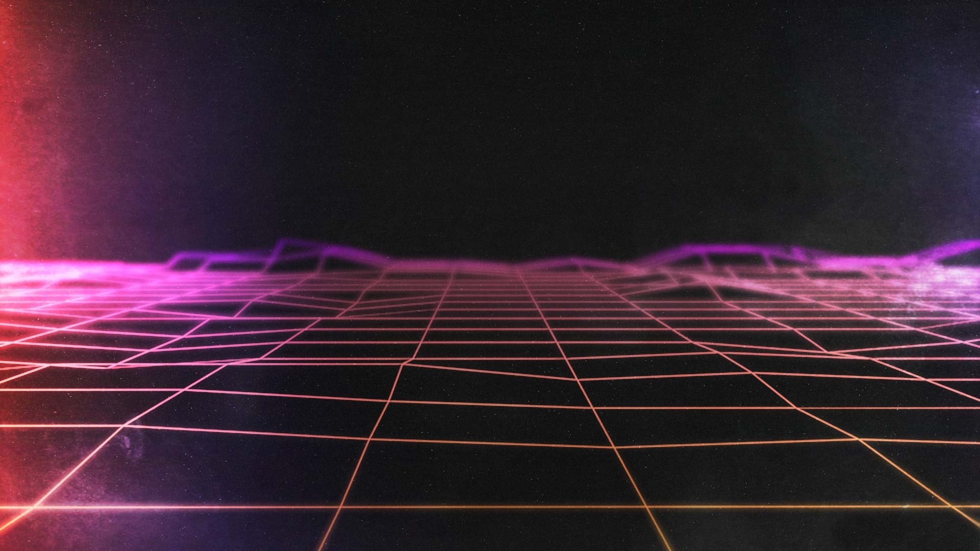 General 1920x1080 neon synthwave grid lines retro style Digital Grid vector CGI digital art New Retro Wave