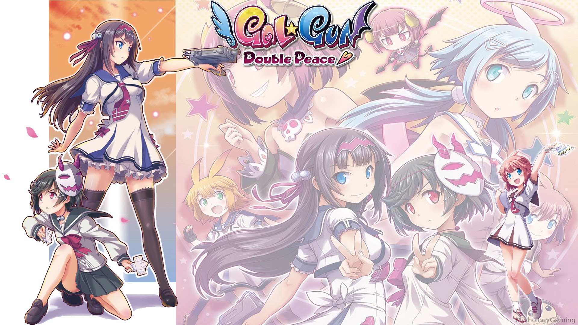 Anime 1920x1080 Gal*Gun: Double Peace anime girls thigh-highs