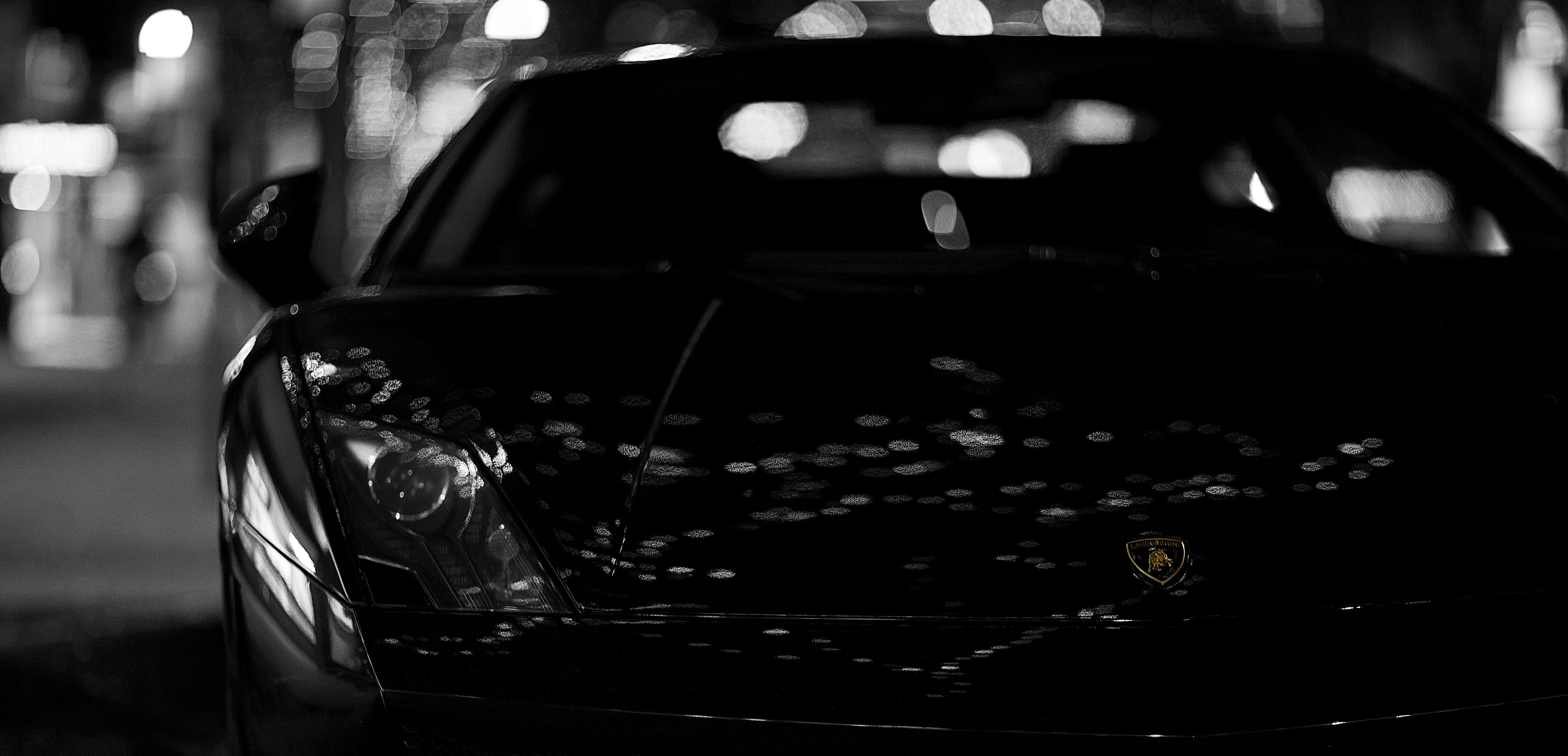 General 5616x2706 car Lamborghini vehicle monochrome black cars