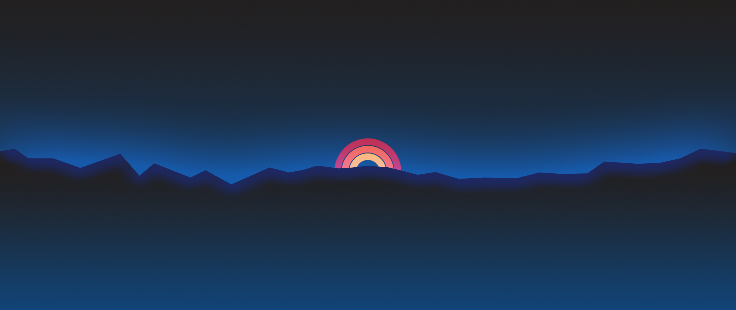 General 2560x1080 minimalism retro style neon sunset Com Truise mountains landscape ultrawide