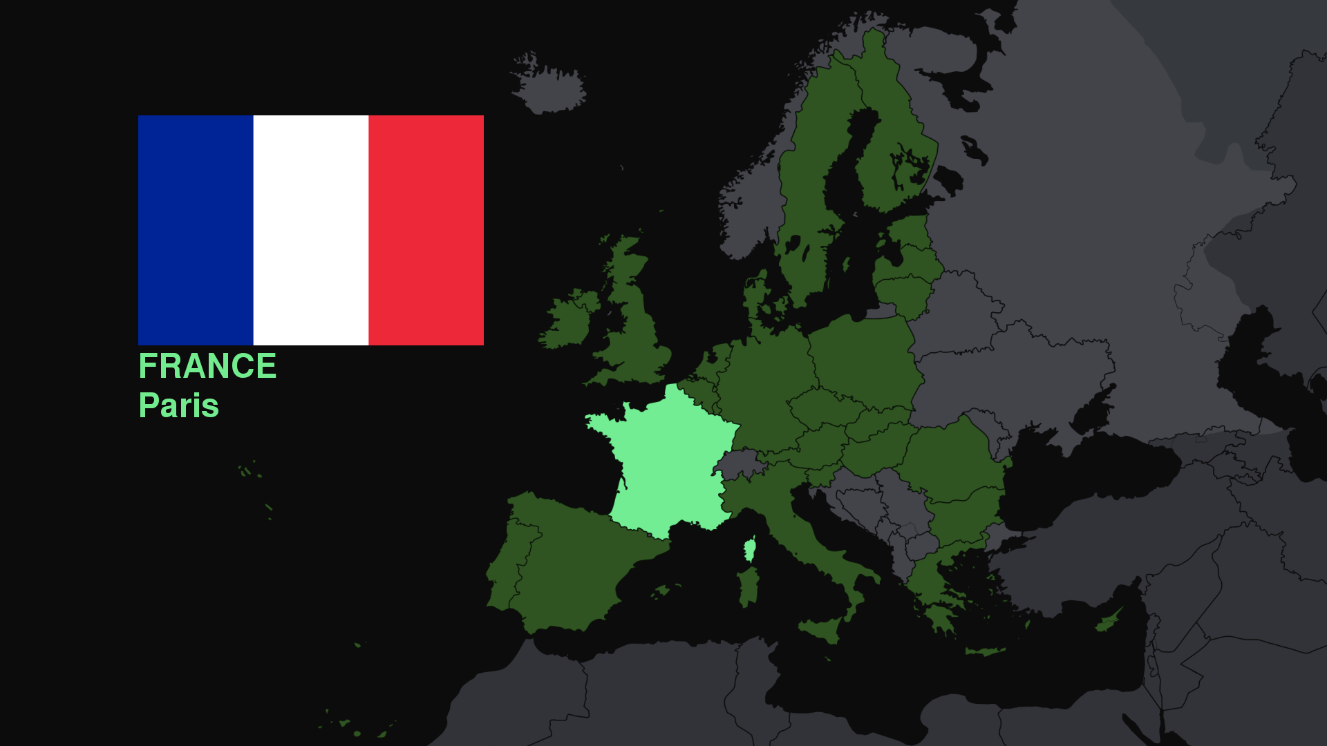 General 1920x1080 France Europe map flag digital art