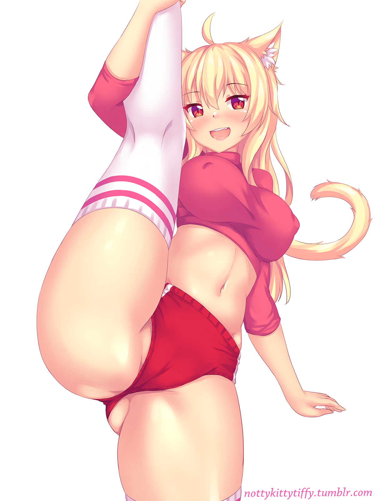 Anime 1200x1600 Tiffy blonde ass simple background white background big boobs cameltoe