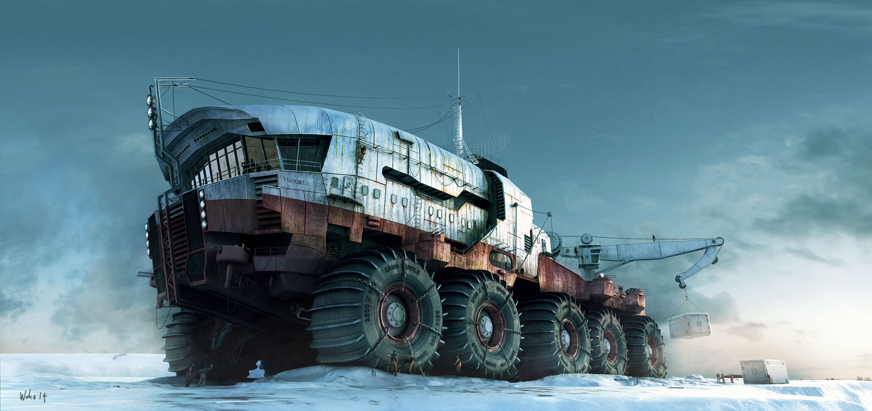 General 3000x1416 vehicle artwork futuristic 2014 (Year) Russia digital art signature ultrawide