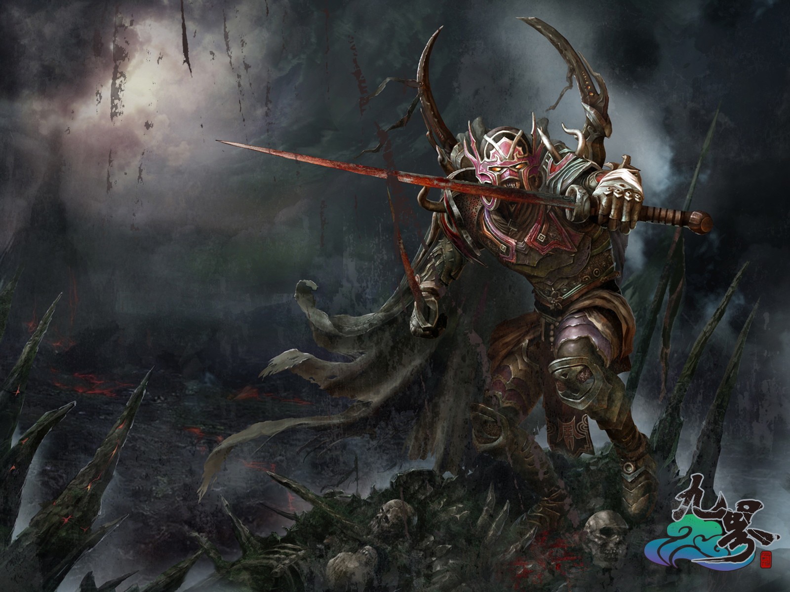 General 1600x1200 gamer Magic: The Gathering warrior dark fantasy sword blood fantasy art