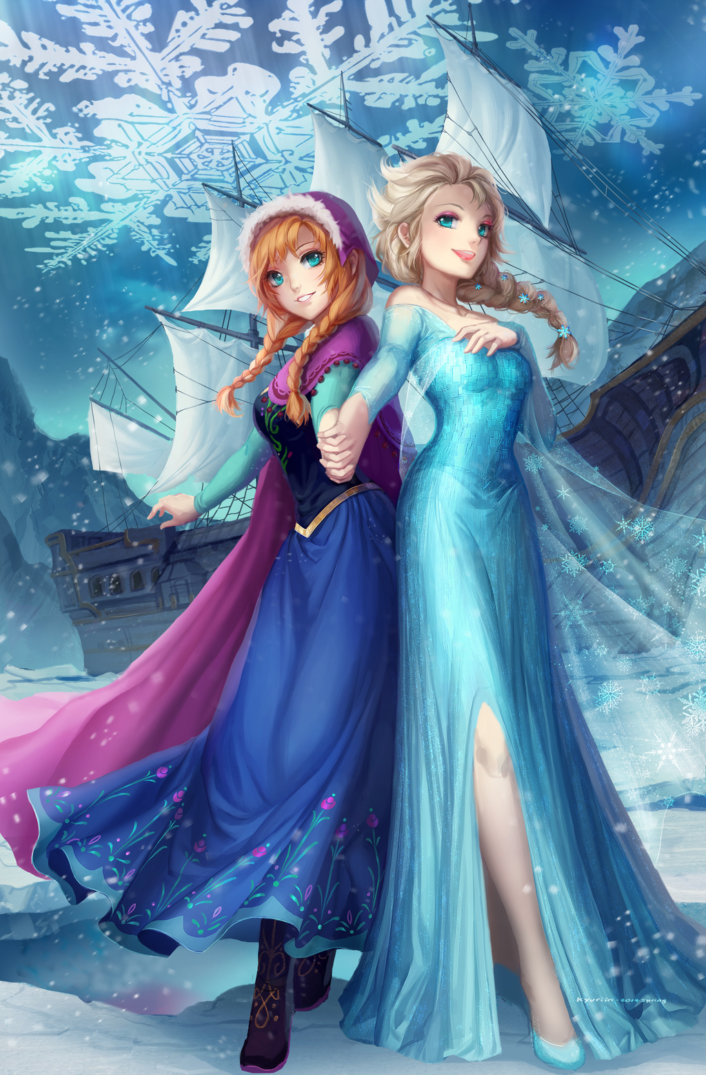 General 1024x1558 Frozen (movie) Disney fantasy girl blonde dress blue dress blue eyes