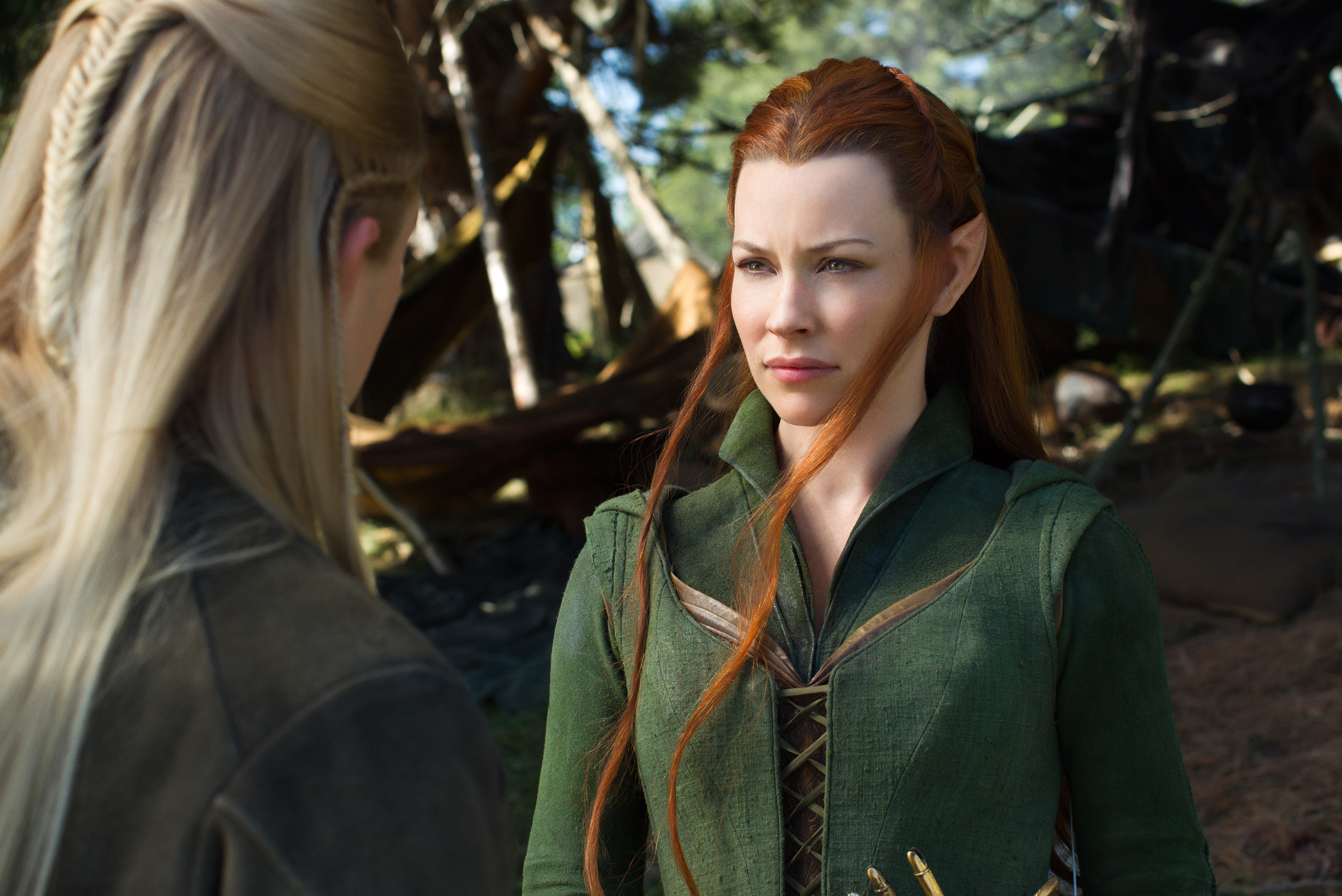 People 4762x3179 women redhead blonde Tauriel Evangeline Lilly Legolas The Hobbit: An Unexpected Journey The Hobbit movies actor actress Orlando Bloom