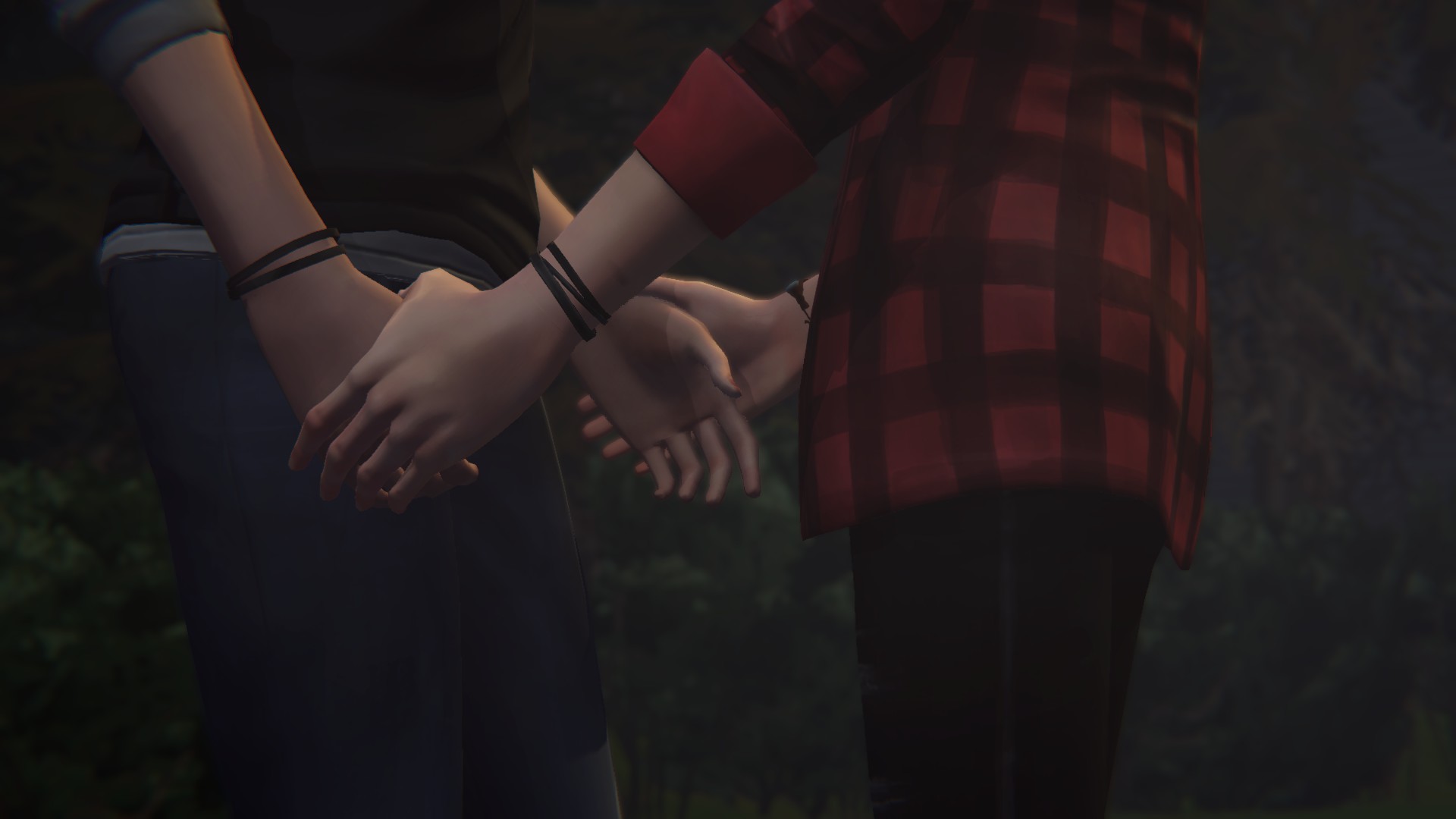General 1920x1080 Life Is Strange Arcadia Bay Chloe Price Rachel Amber Life is Strange Before the Storm video game characters CGI holding hands bracelets video games standing video game art screen shot