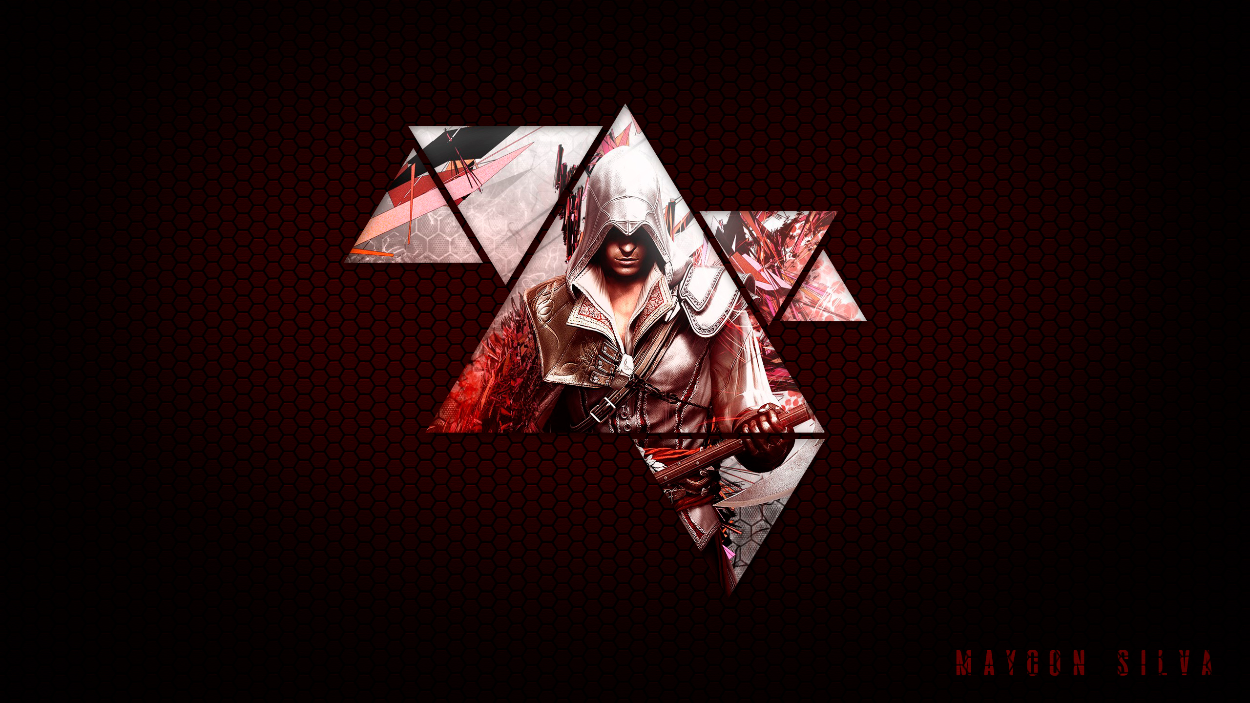 General 2560x1440 Assassin's Creed red Assassin's Creed II video games video game characters Ubisoft Ezio Auditore da Firenze