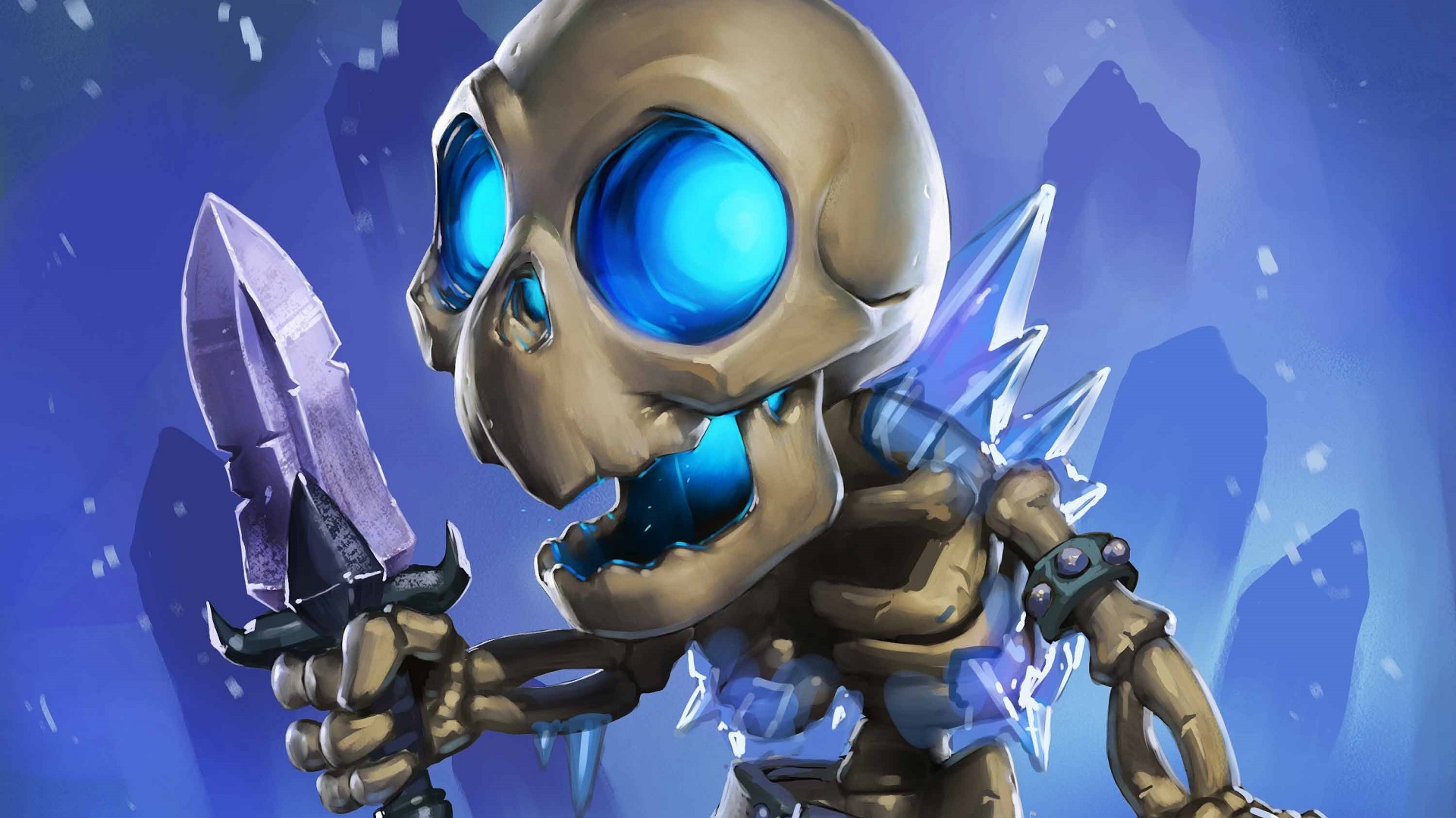 General 1920x1080 Hearthstone: Heroes of Warcraft Hearthstone Warcraft cards artwork Knights of the frozen throne skeleton video games blue violet