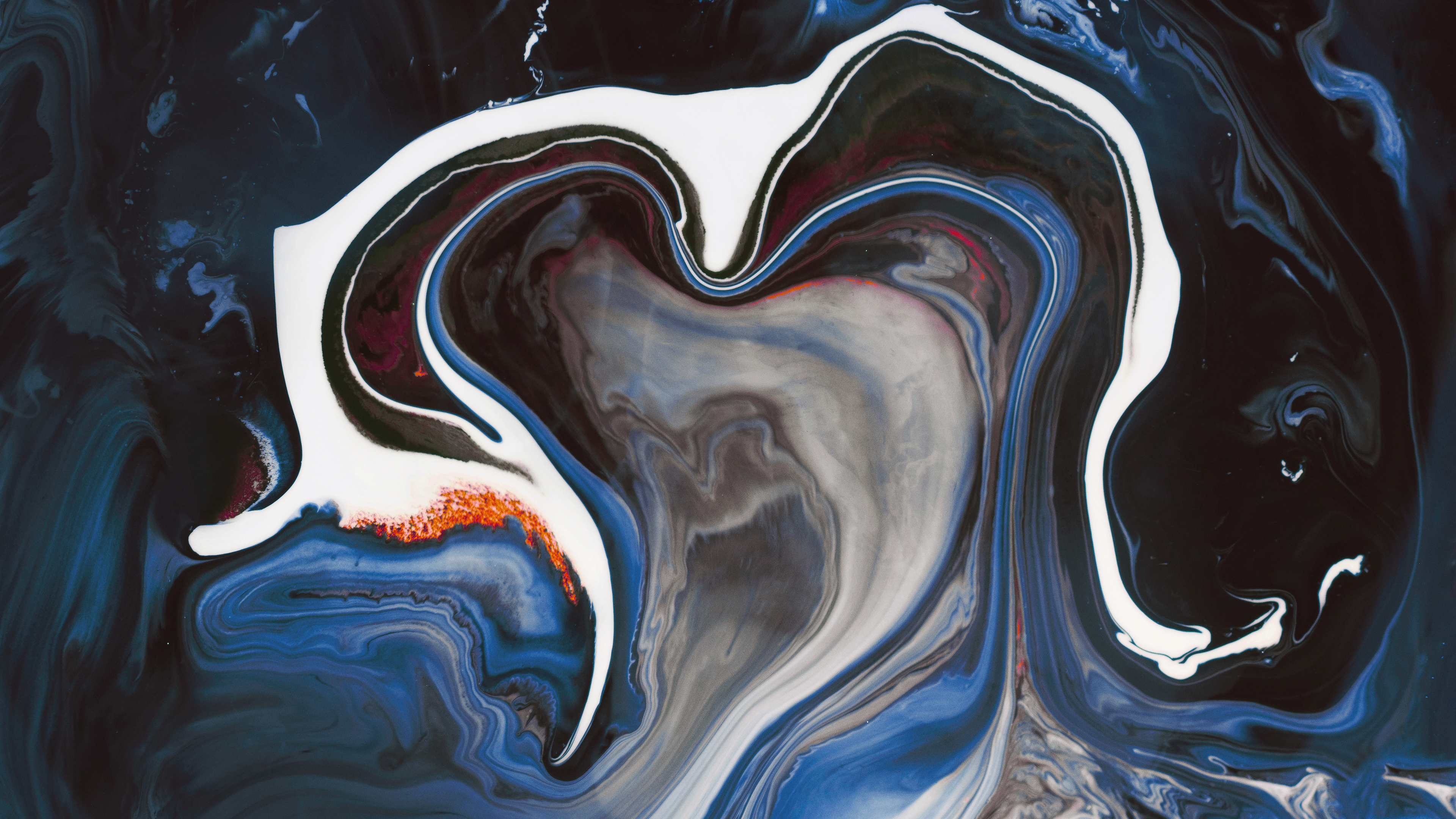 General 3840x2160 abstract fluid shapes blue Paranoid Android