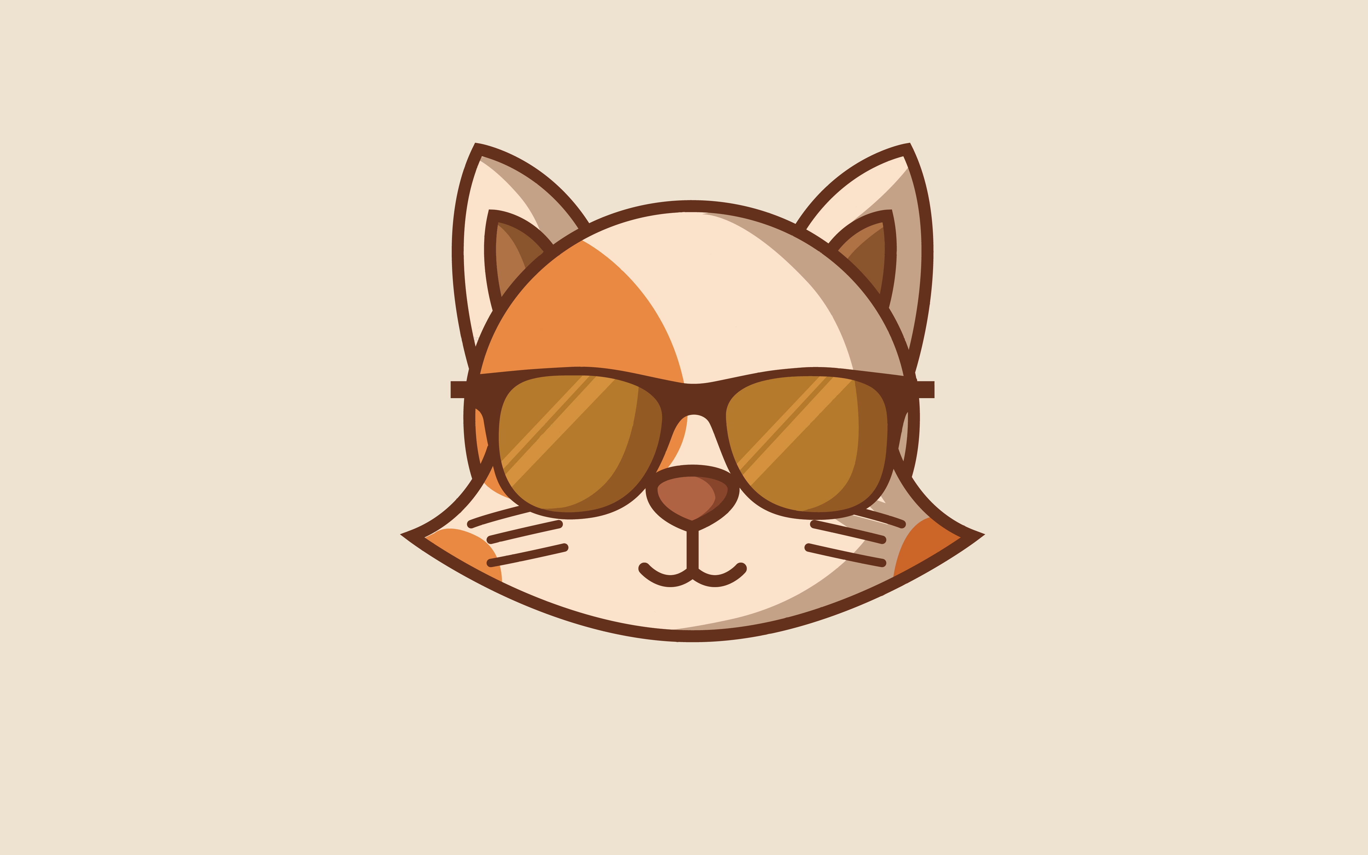 General 4800x3000 minimalism cats sunglasses simple background
