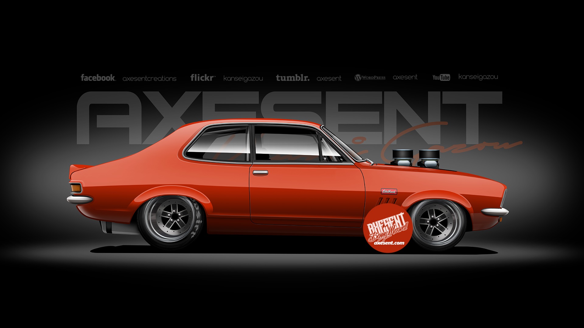 General 1920x1080 Axesent Creations muscle cars CGI Holden Australian cars side view orange cars