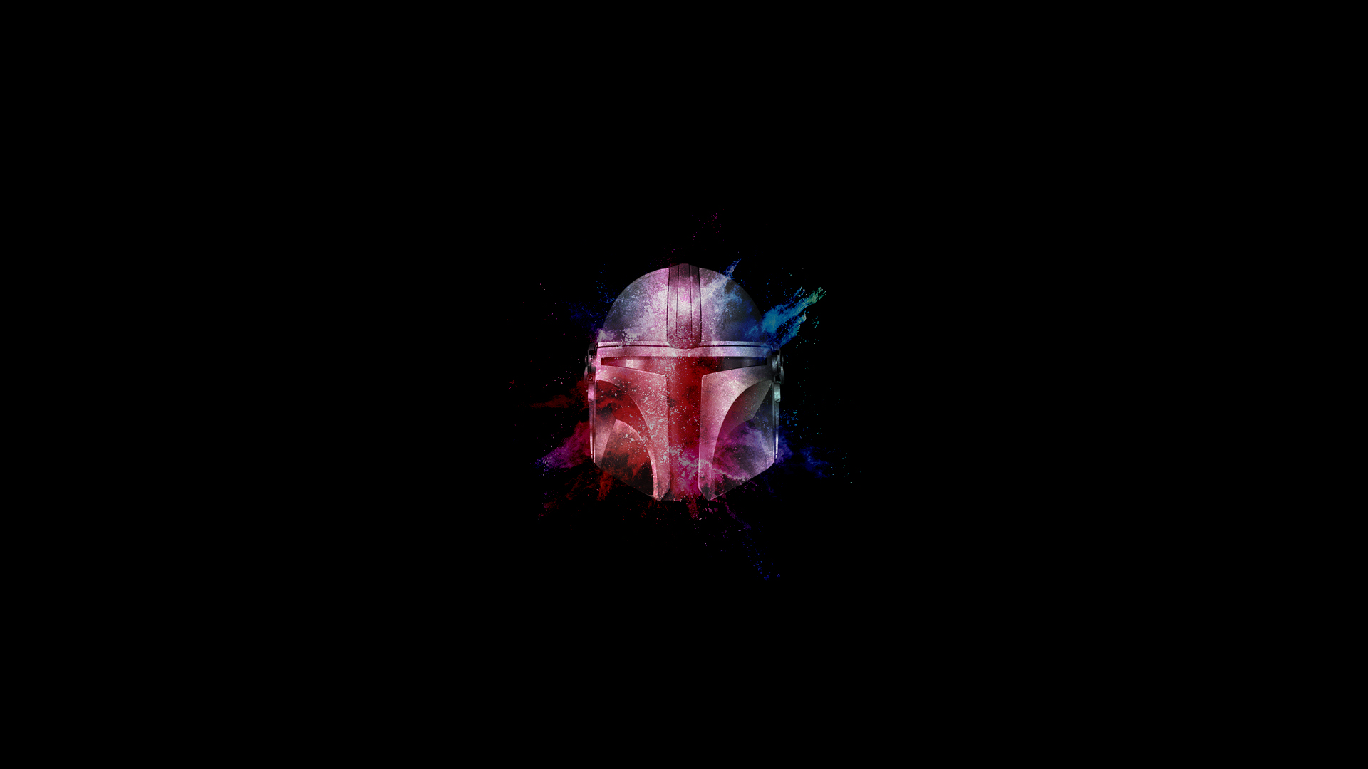 General 1920x1080 The Mandalorian Color Burst Star Wars helmet bounty hunter simple background