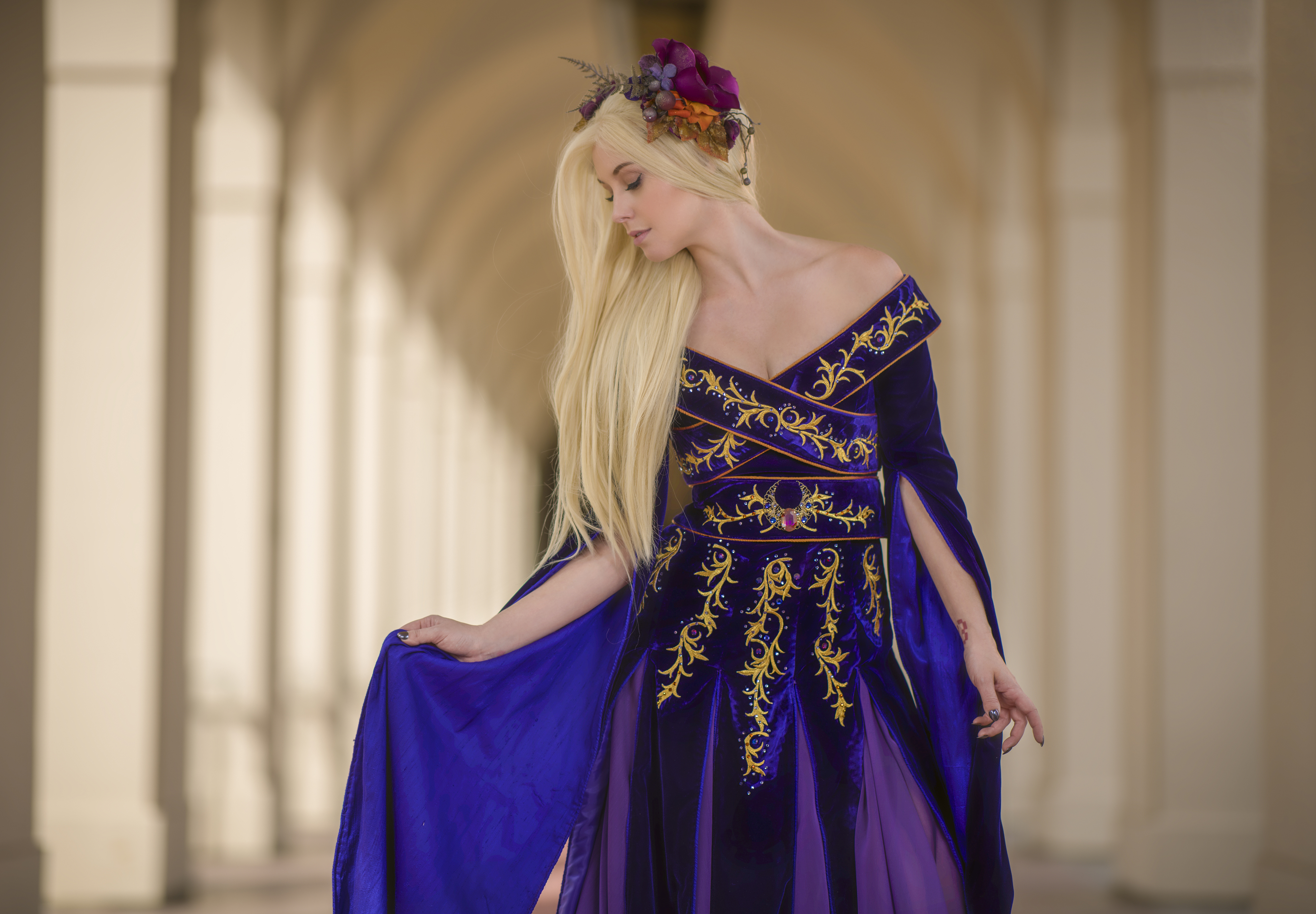 People 4461x3097 fantasy girl purple clothing women blonde Meg Turney queen (royalty)