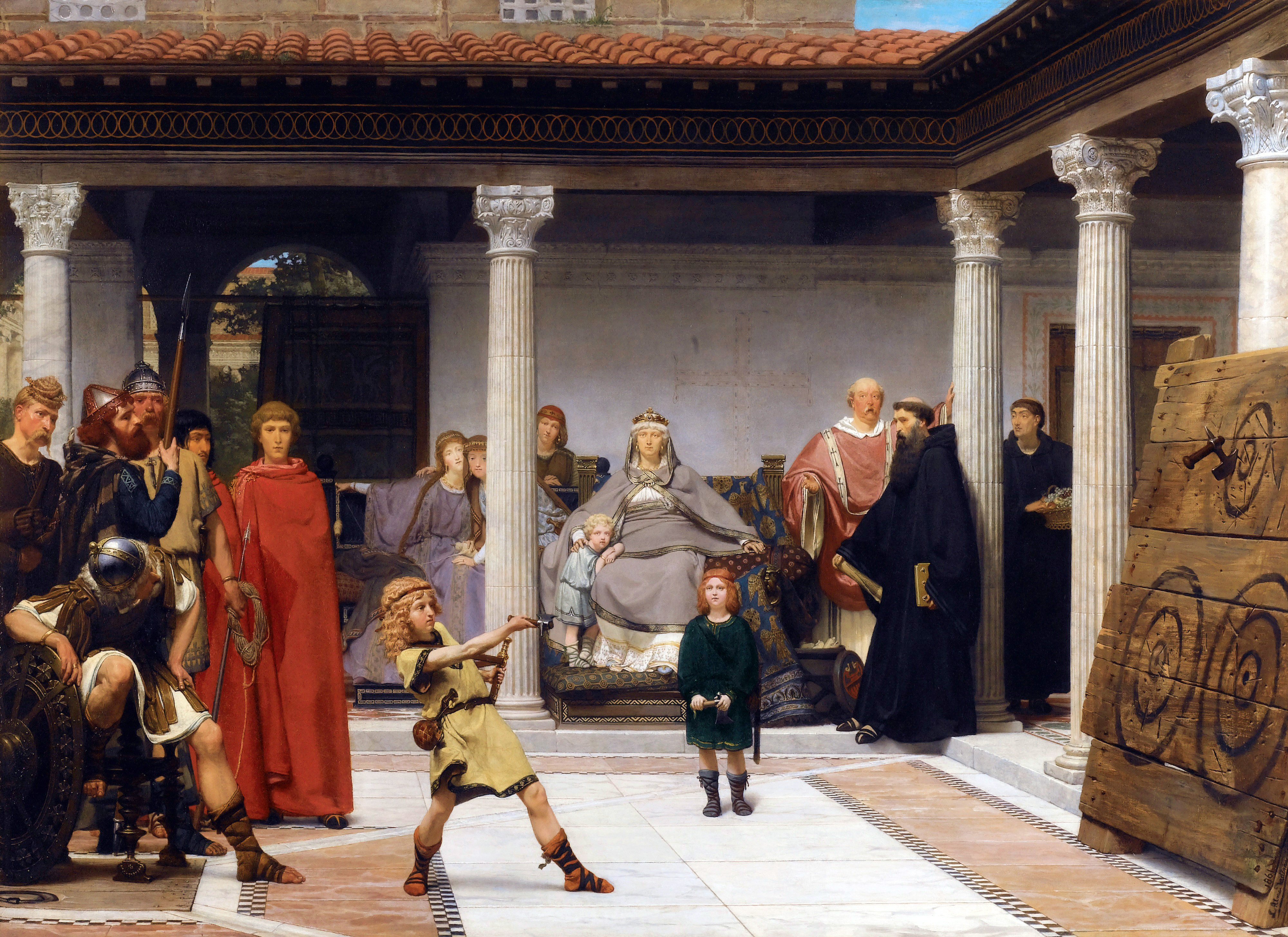 General 4000x2910 The Education of the Children of Clovis Lawrence Alma-Tadema classic art Rome painting