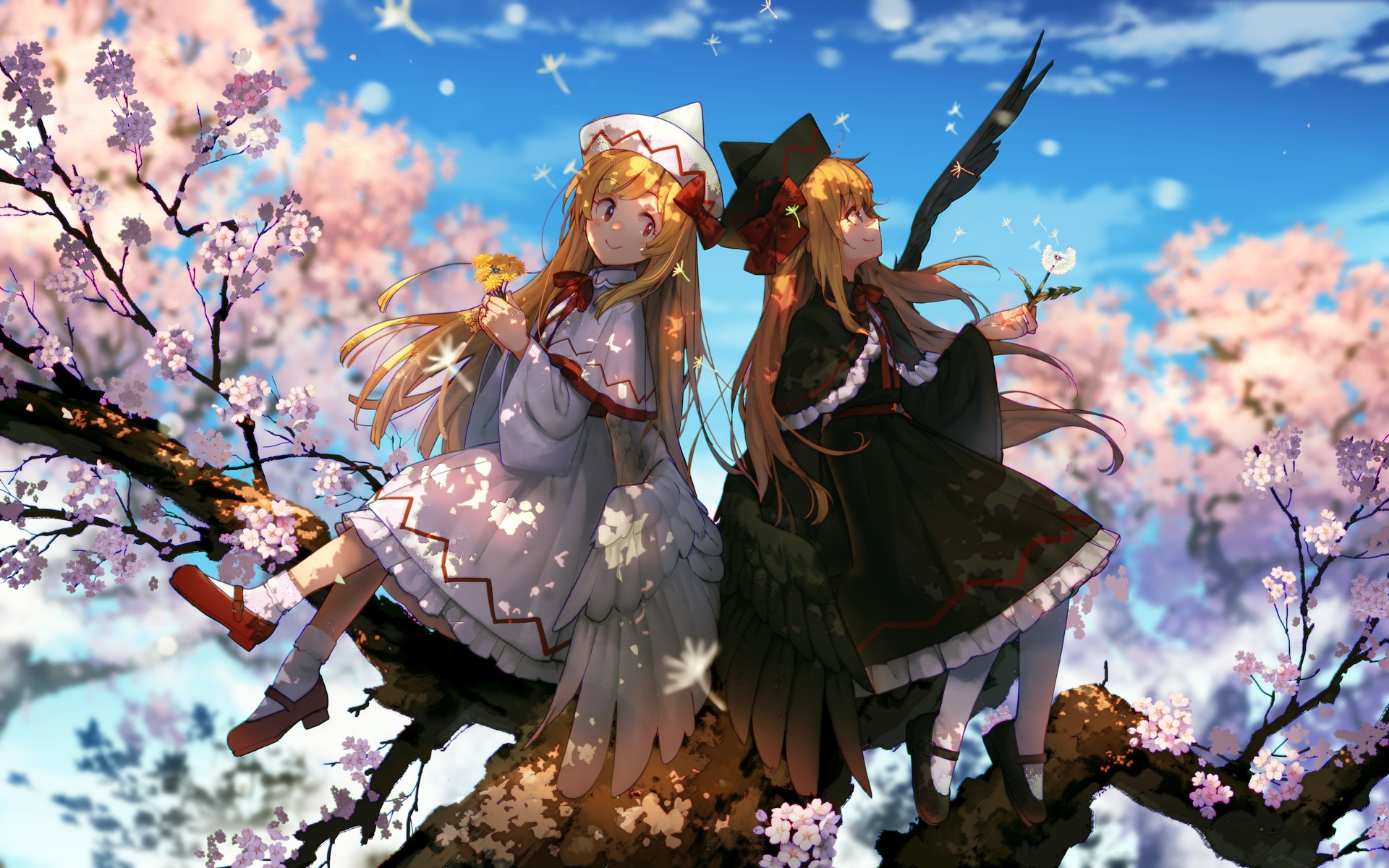 Anime 1920x1200 anime anime girls colorful blonde flowers