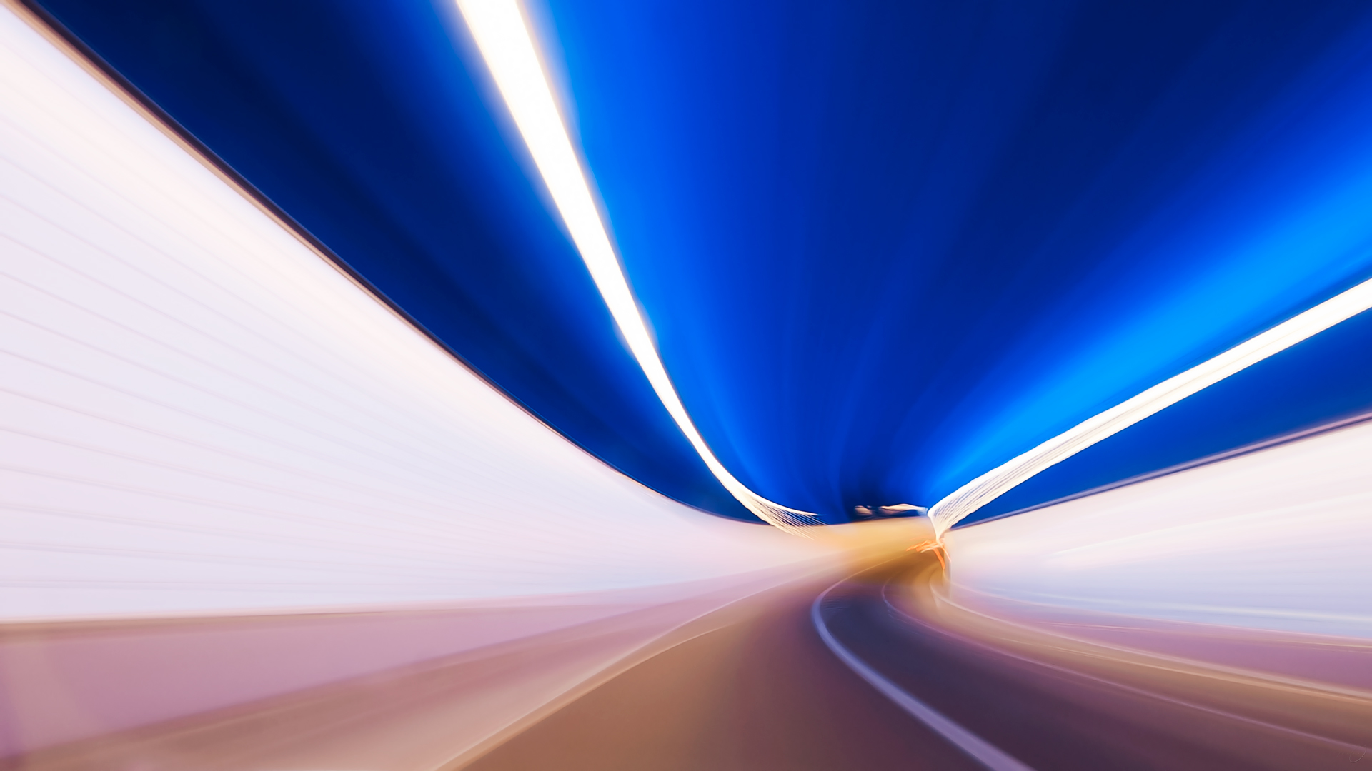 General 1920x1080 tunnel blue blurred road long exposure