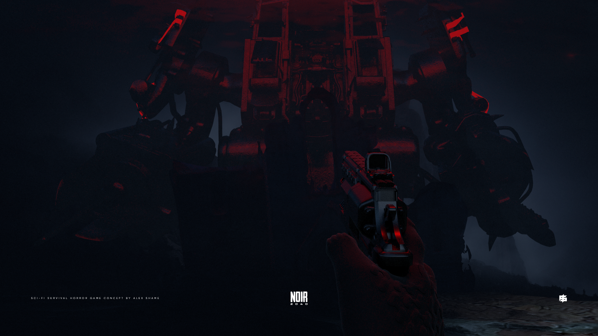 General 1920x1080 CGI first-person shooter video games horror science fiction Adobe Dimension dark