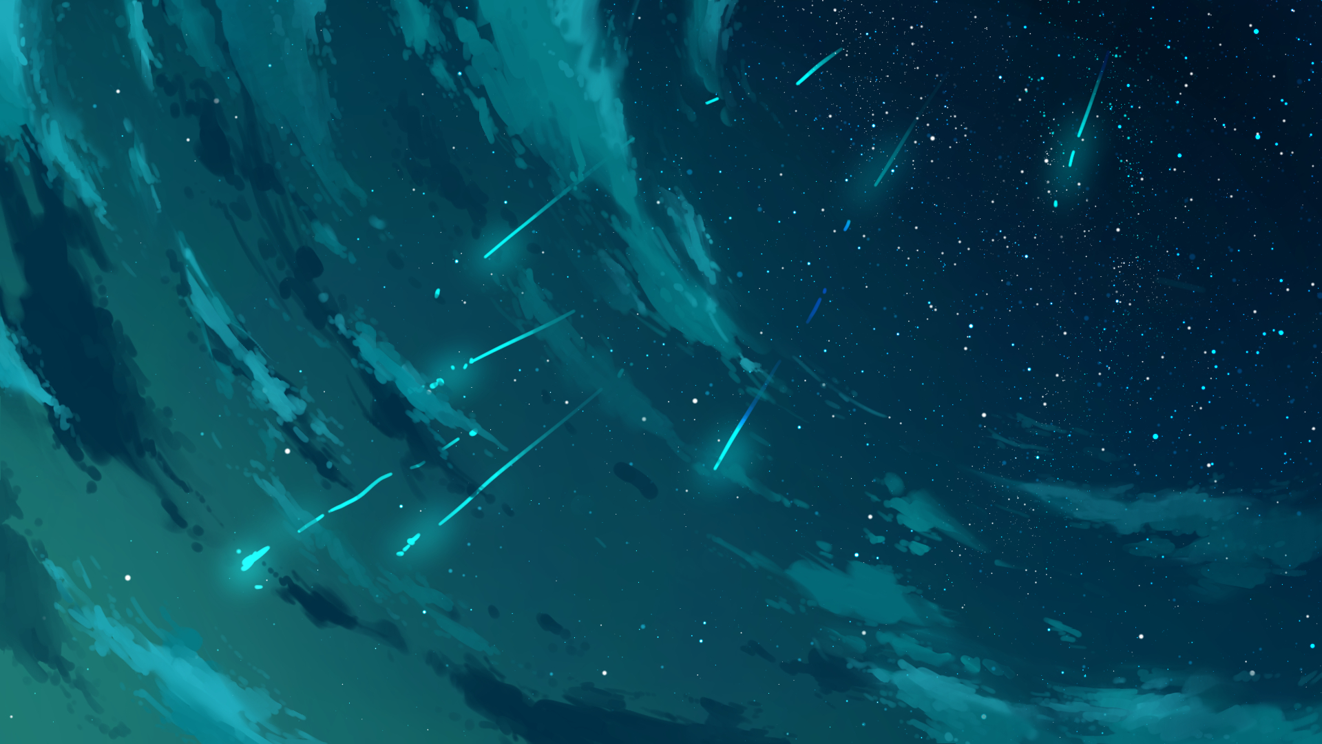 General 1920x1080 sky clouds stars meteors artwork digital art