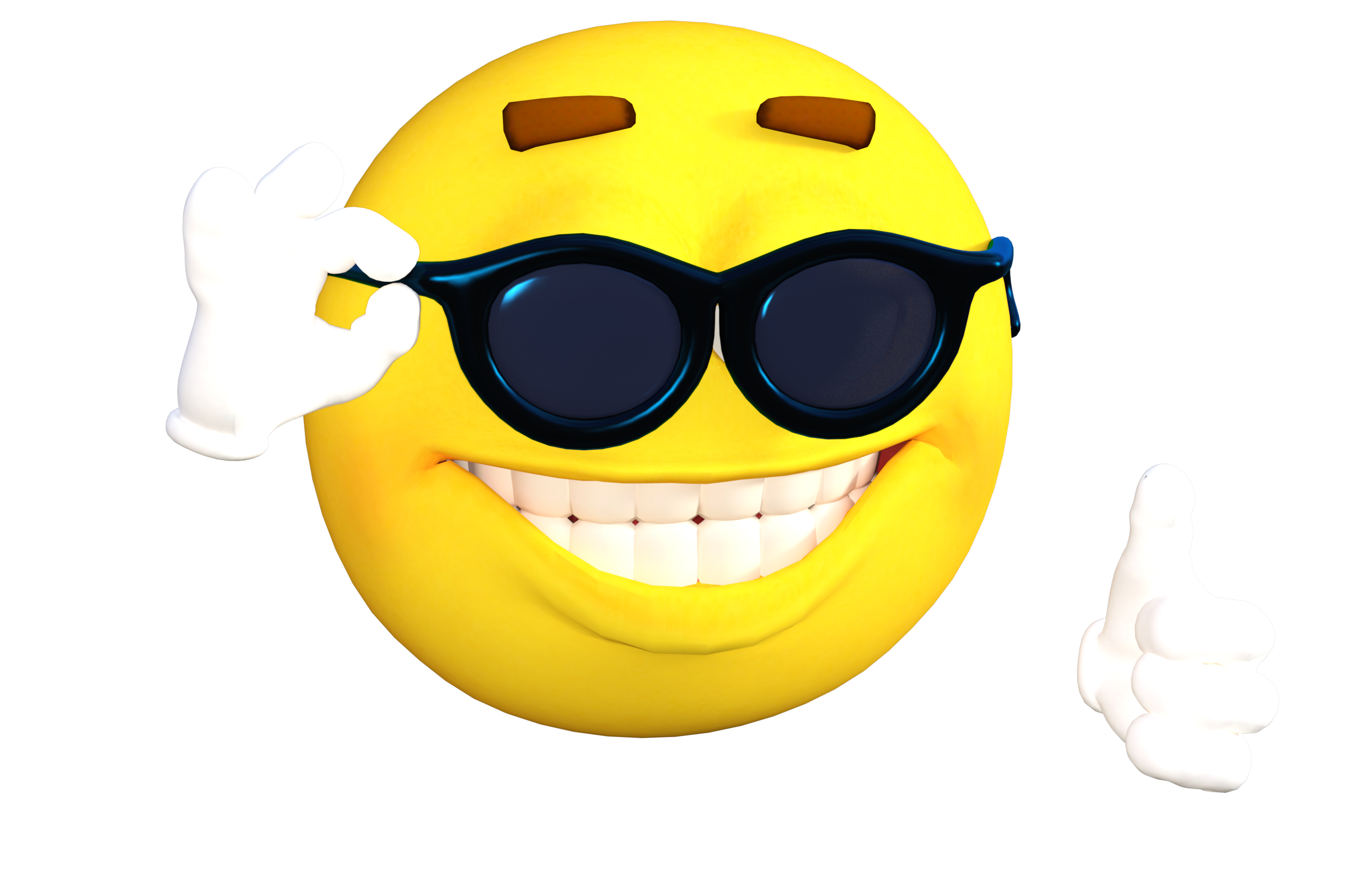 General 3000x2000 Emoji memes smiling white yellow smiley sunglasses thumbs up simple background digital art closeup