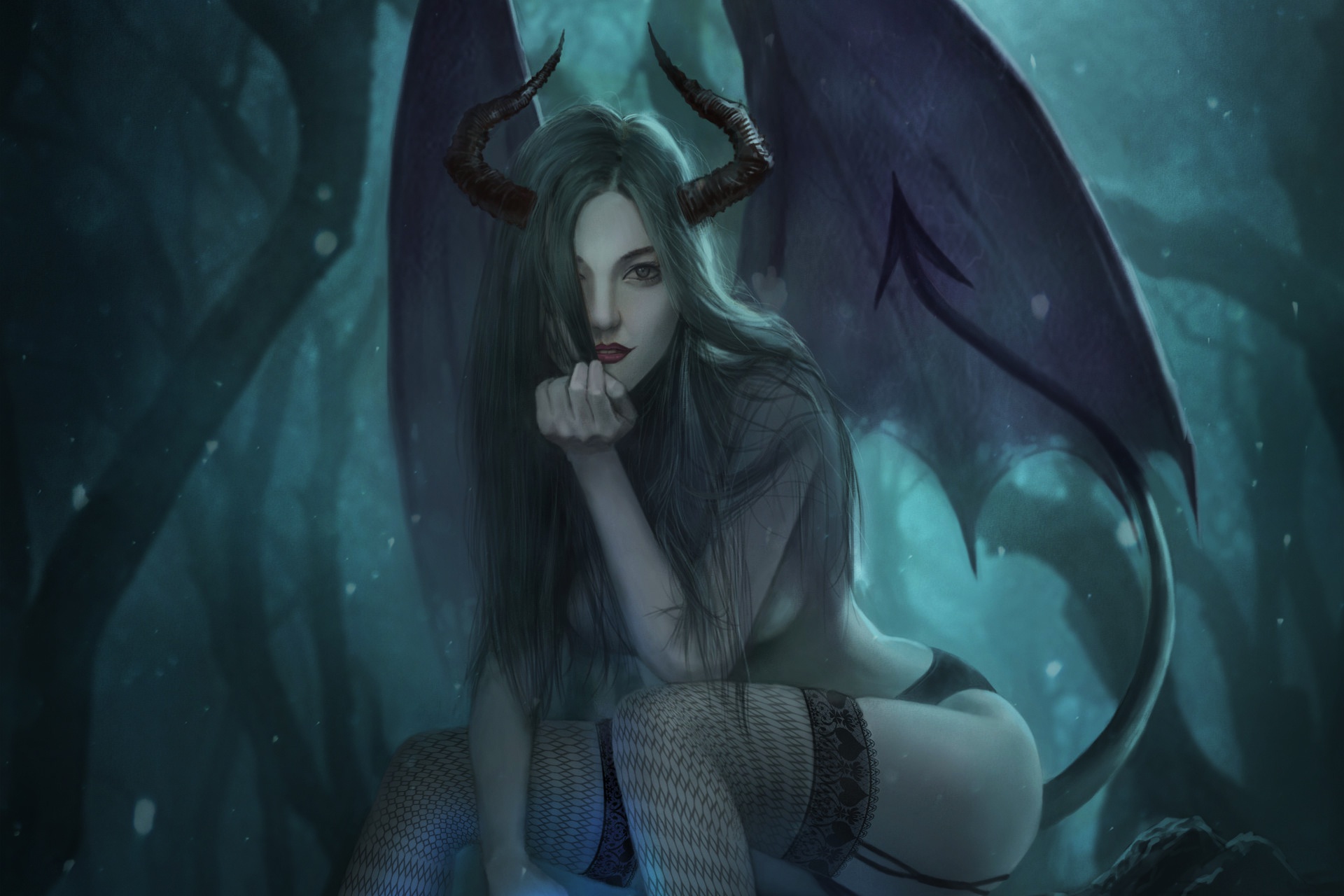 General 1920x1280 fantasy art fantasy girl wings demon succubus demon girls
